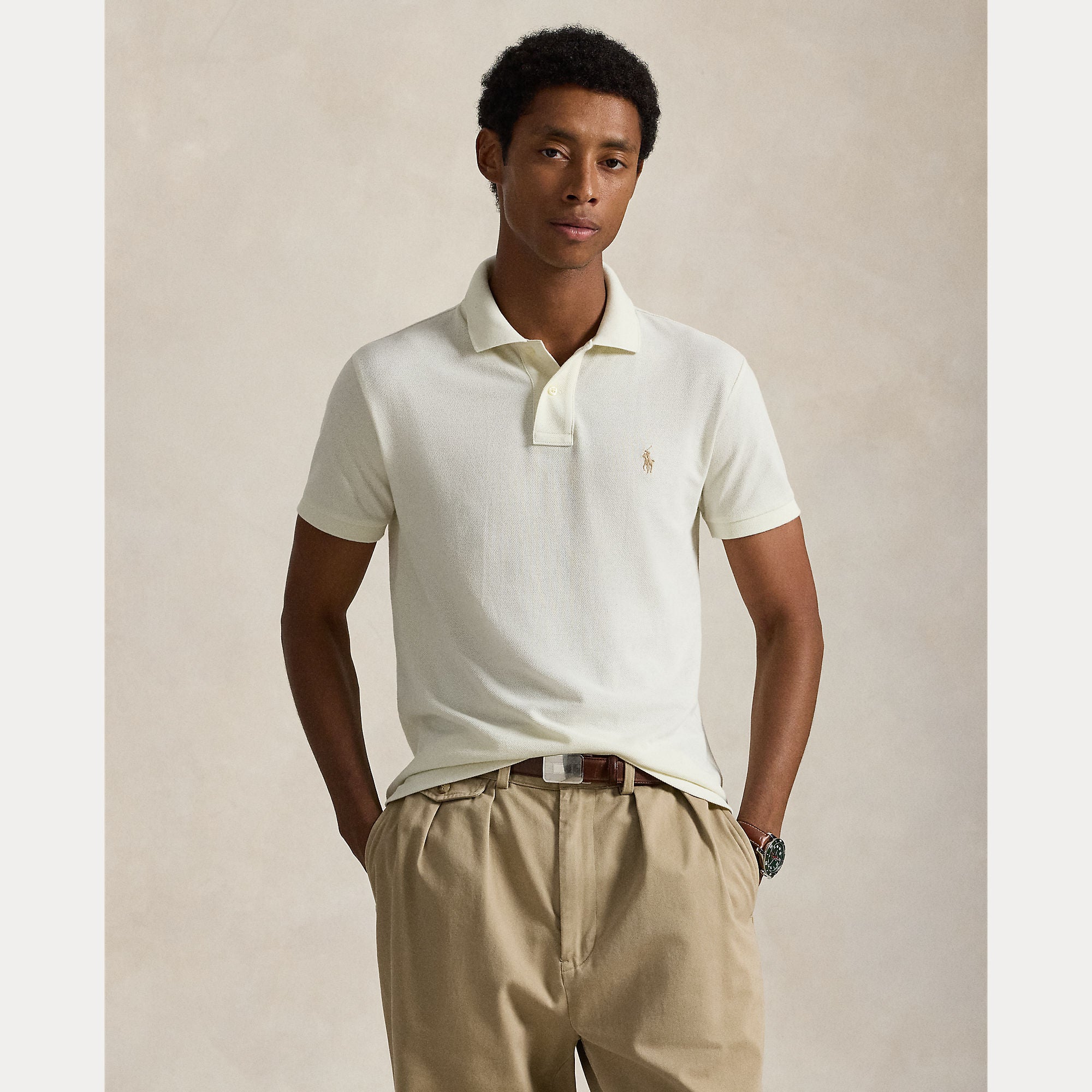 Slim Fit Mesh Polo Shirt - BoUvy