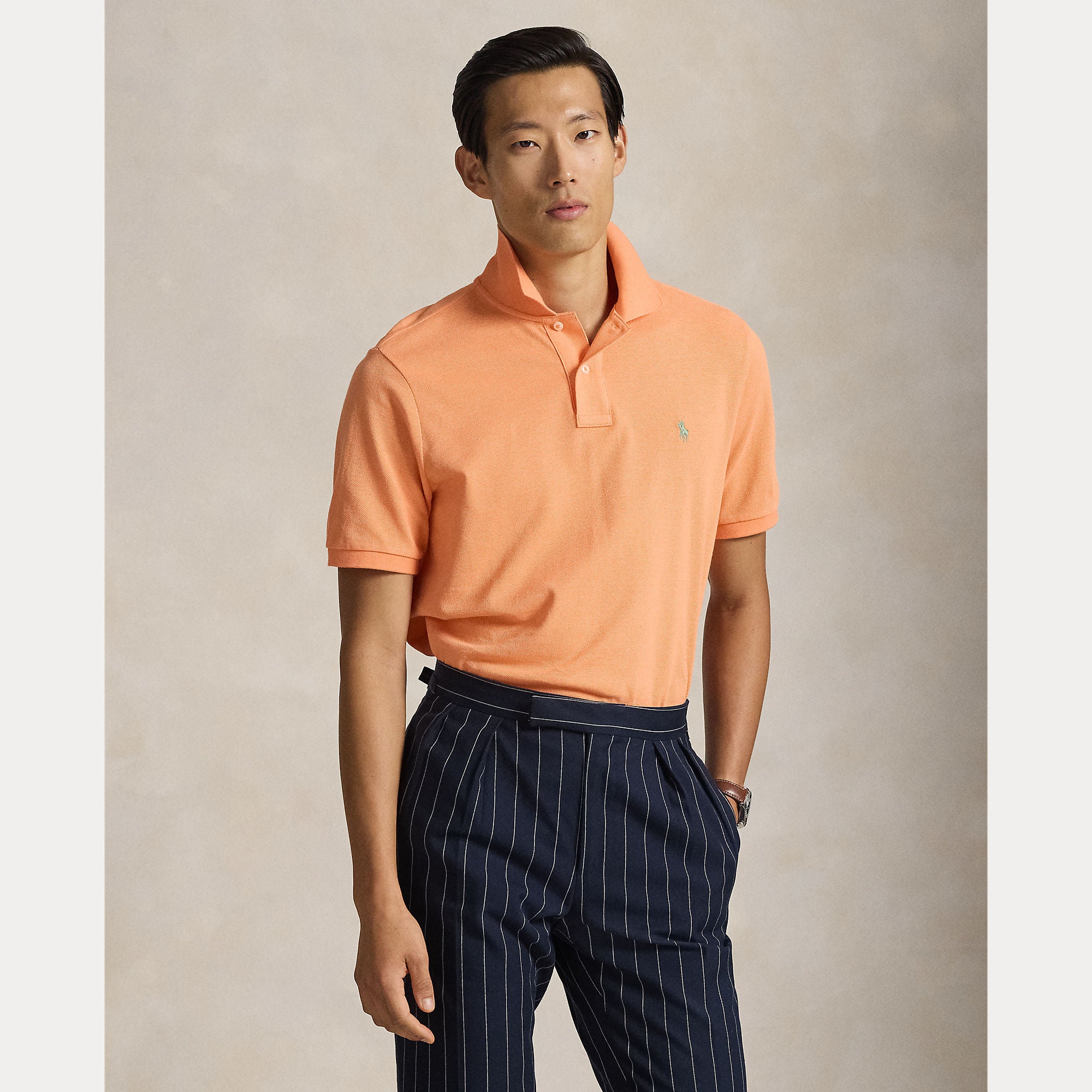 Slim Fit Mesh Polo Shirt - BoUvy