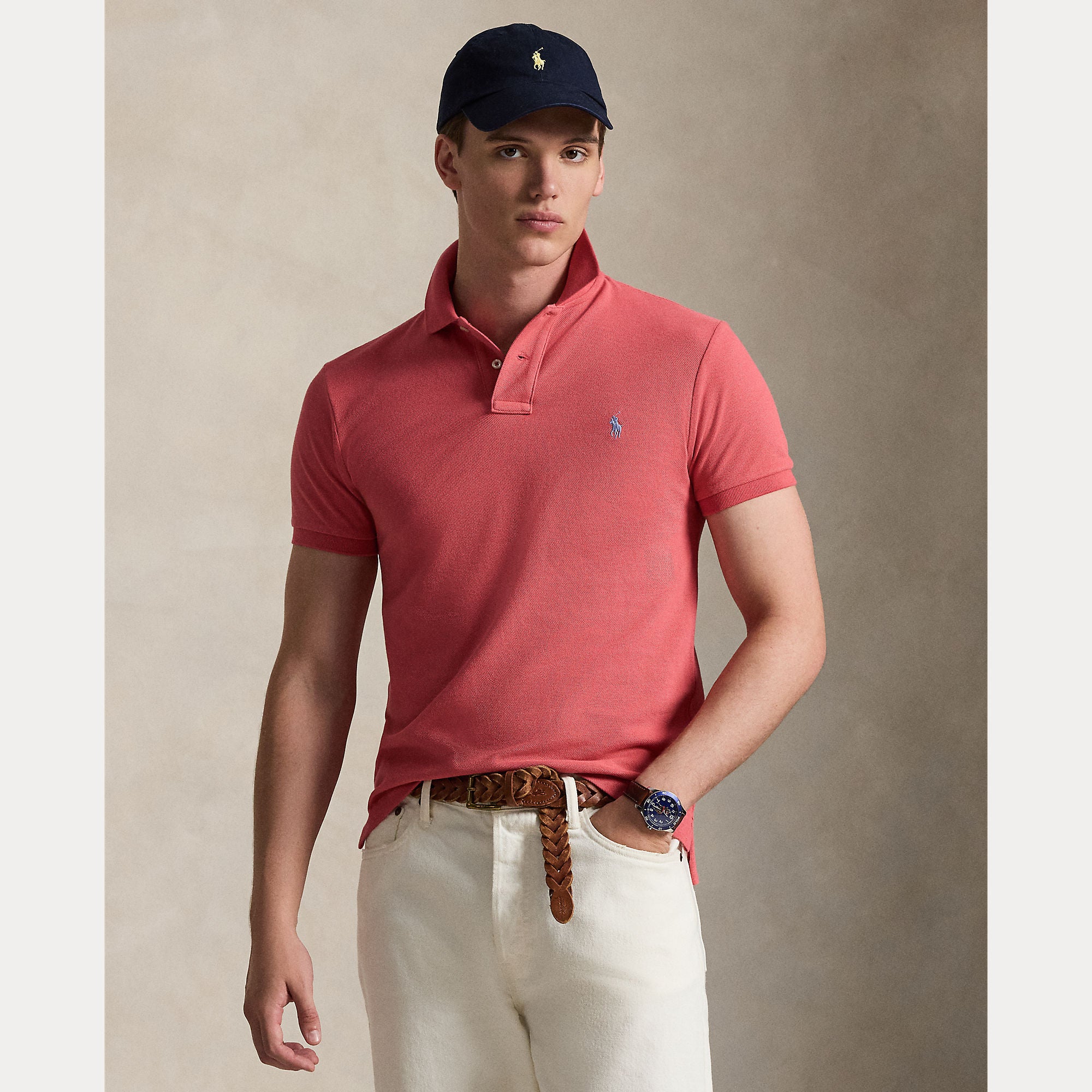 Slim Fit Mesh Polo Shirt - BoUvy