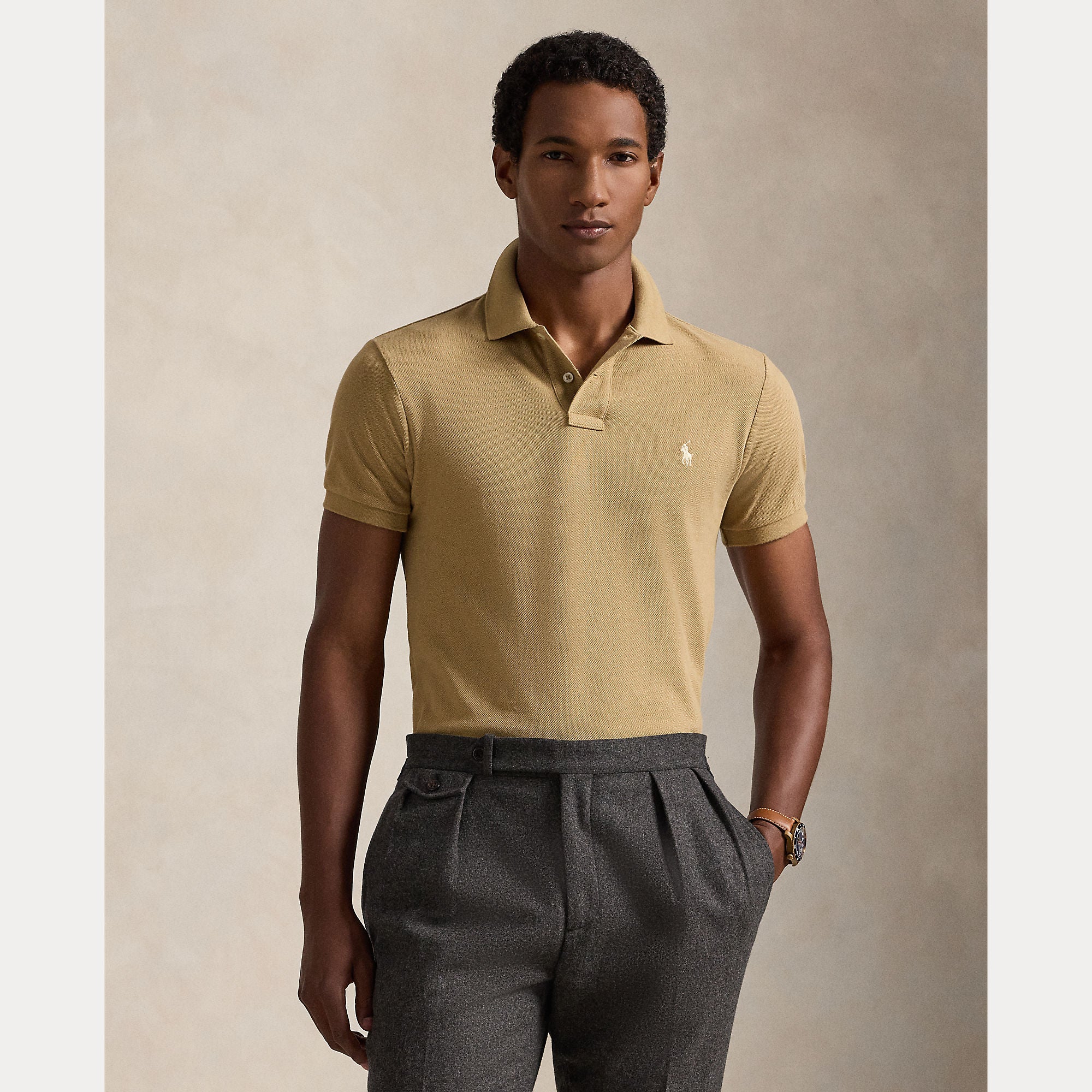 Slim Fit Mesh Polo Shirt - BoUvy