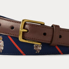 Polo Bear Leather-Trim Belt - BoUvy