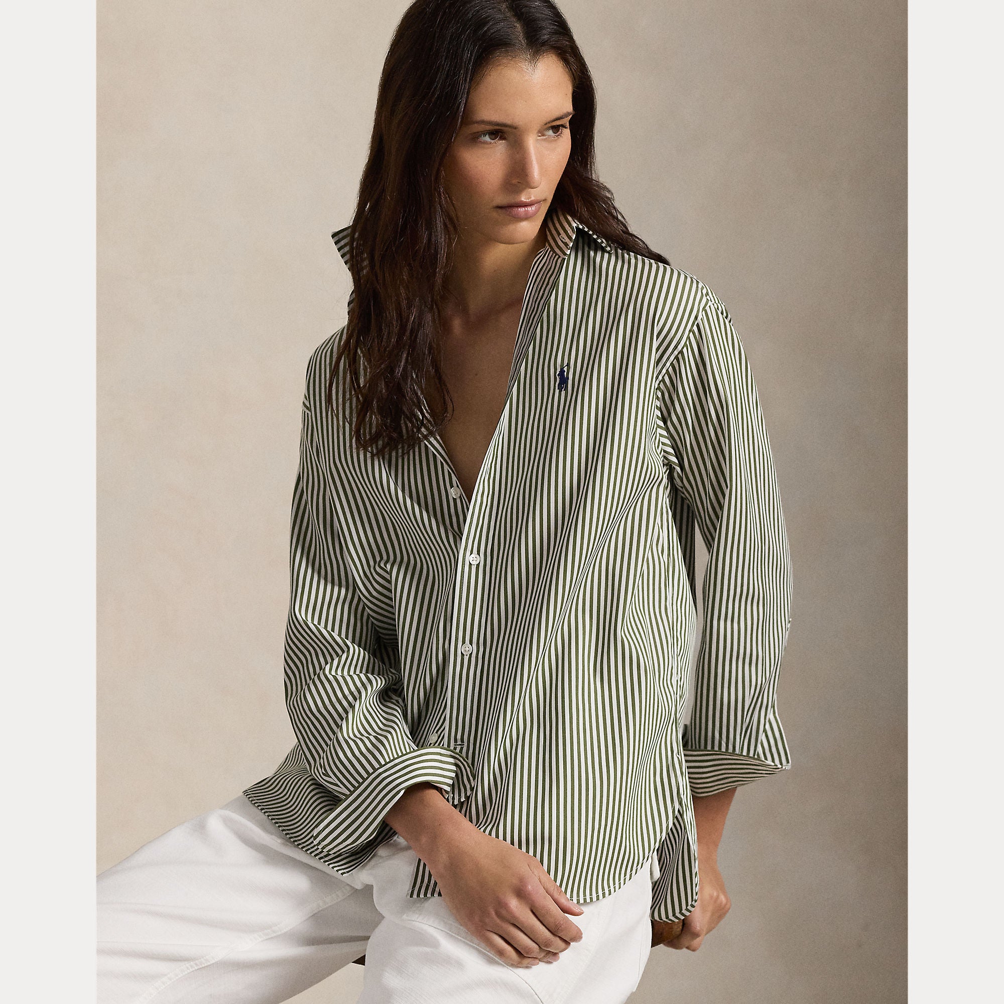 Relaxed Fit Striped Cotton Shirt - BoUvy