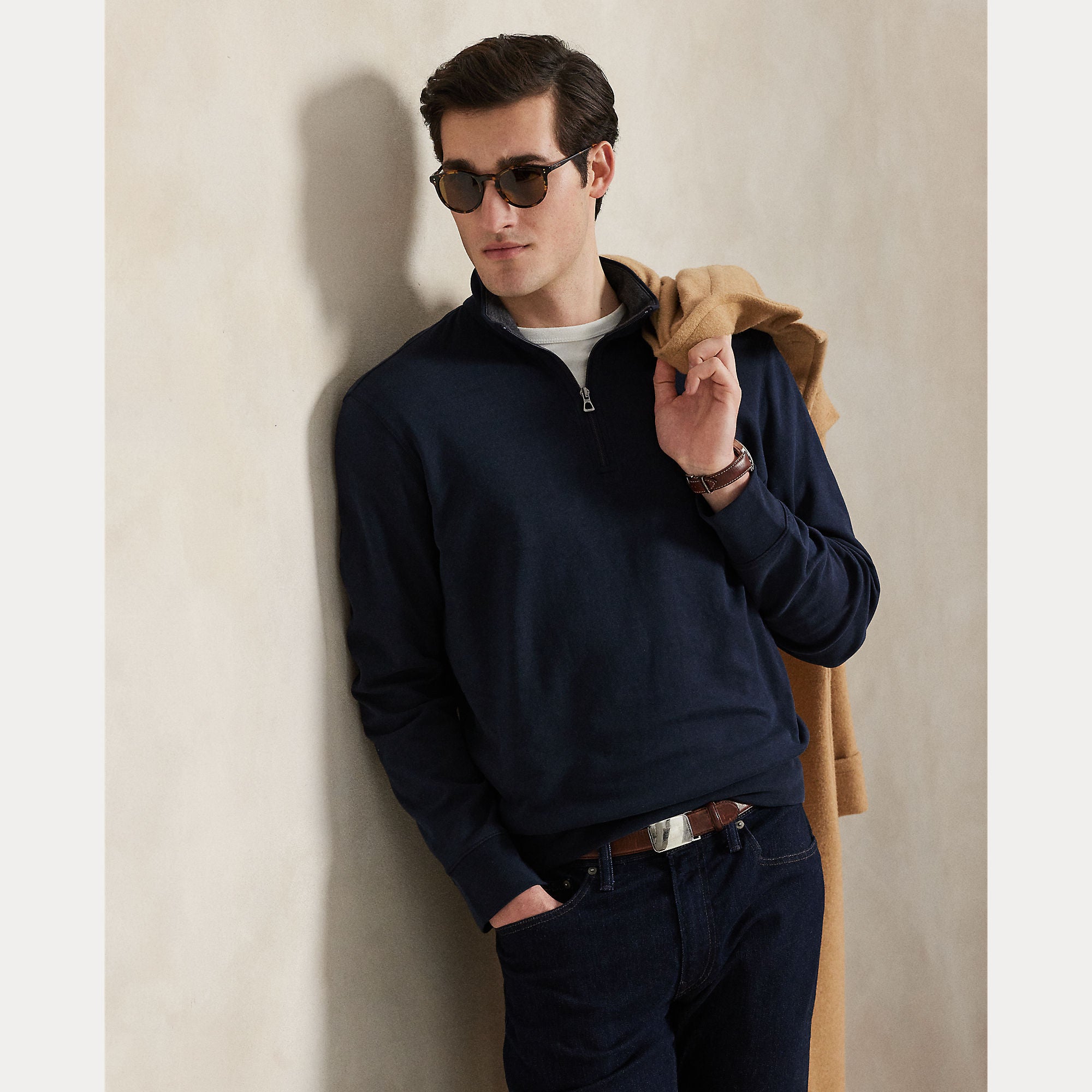 LUXURY JERSEY QUARTER-ZIP PULLOVER - BoUvy
