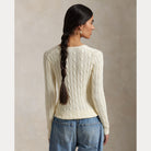 Cable-Knit Cotton V-Neck Sweater - BoUvy