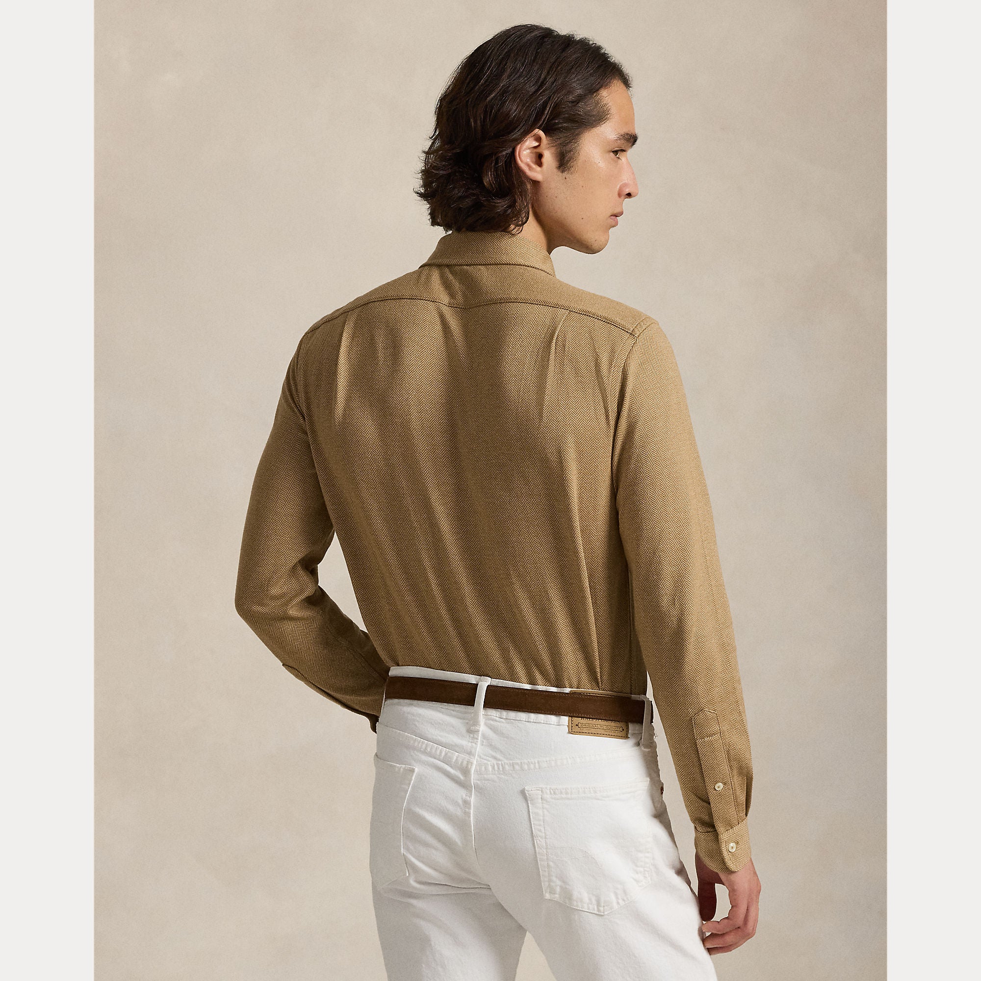 Herringbone Jersey Spread-Collar Shirt - BoUvy