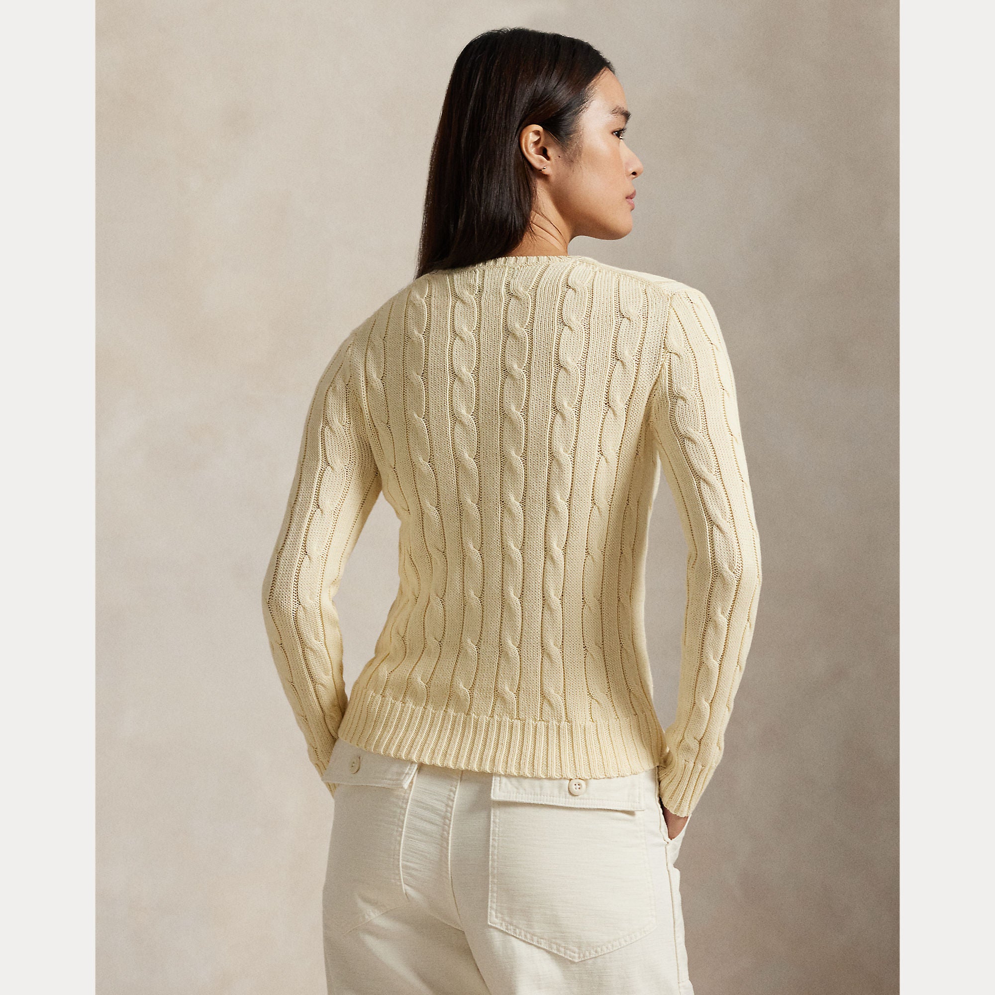 Cable-Knit Cotton Crewneck Sweater - BoUvy