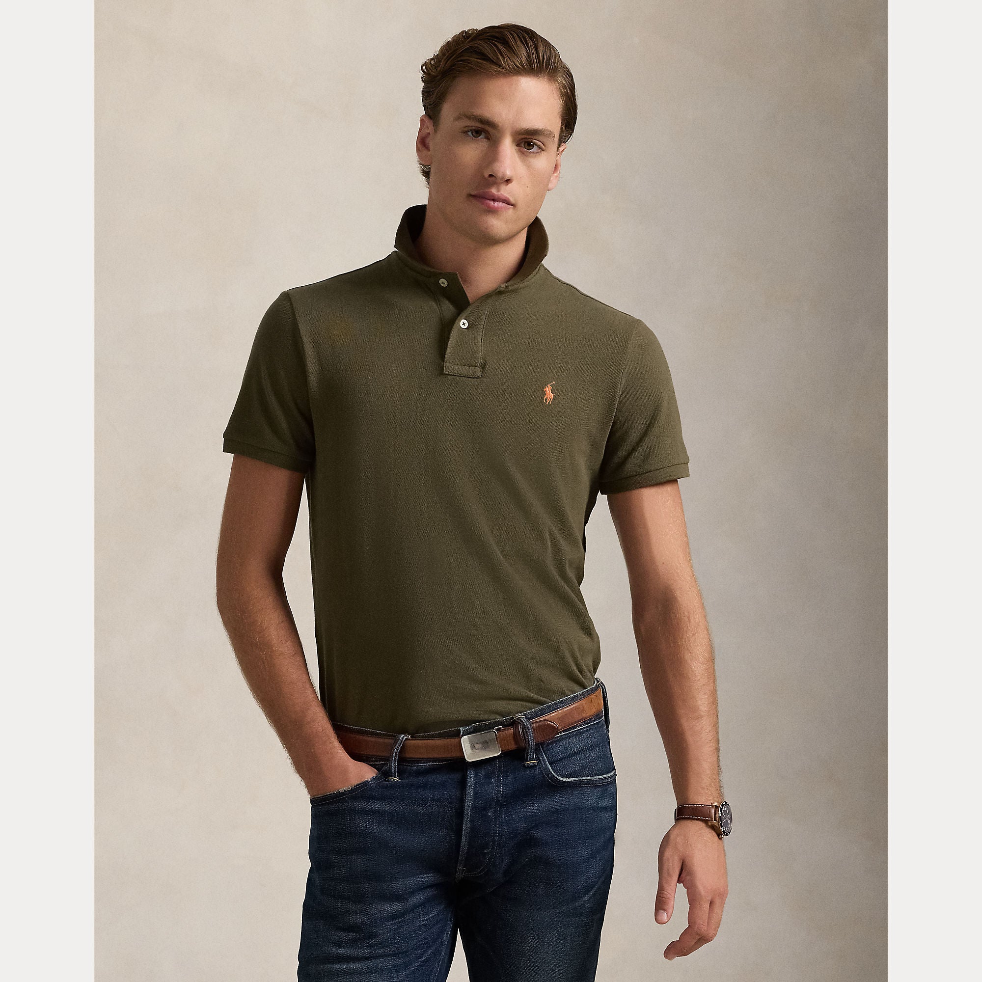 Slim Fit Mesh Polo Shirt - BoUvy