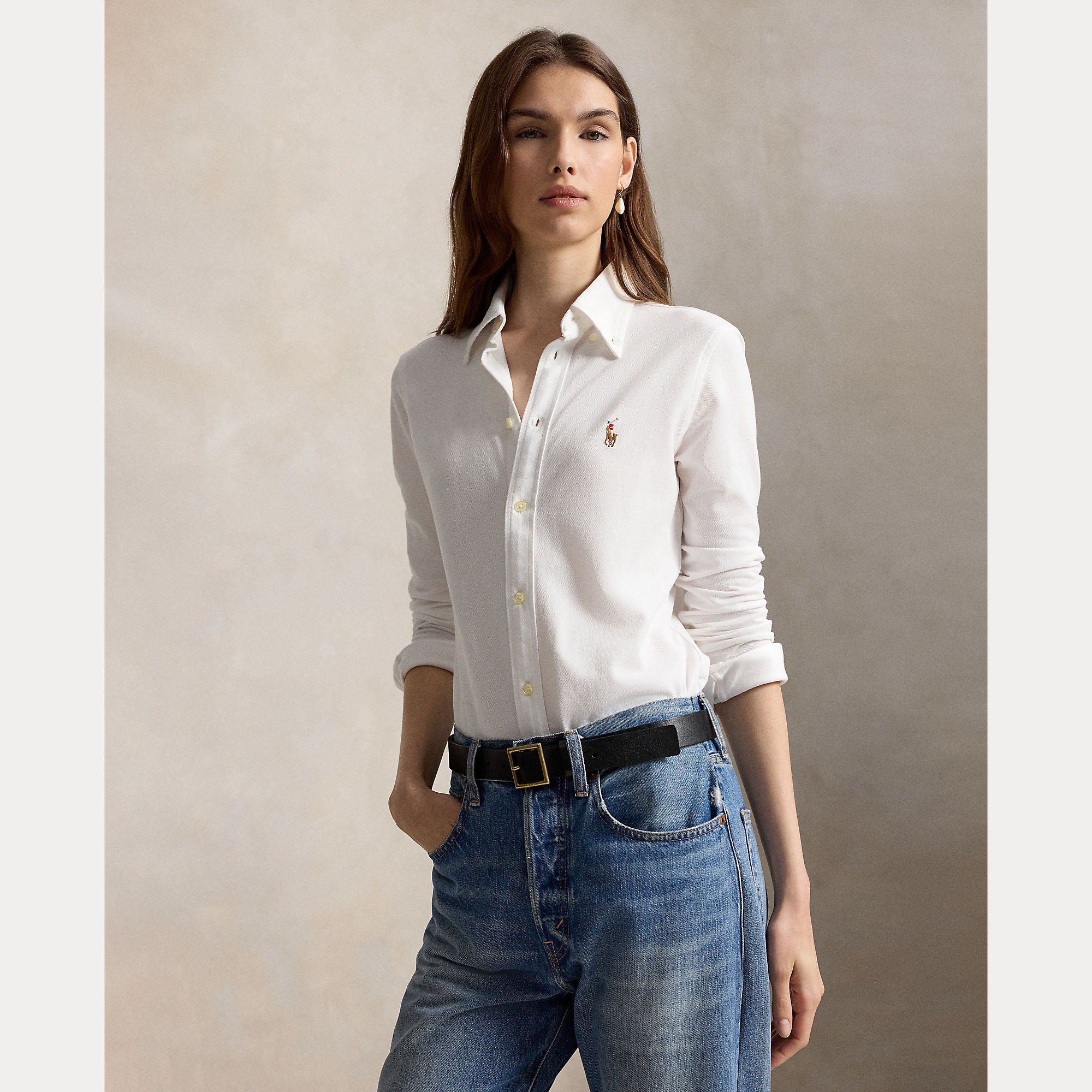 SLIM FIT KNIT COTTON OXFORD SHIRT - BoUvy
