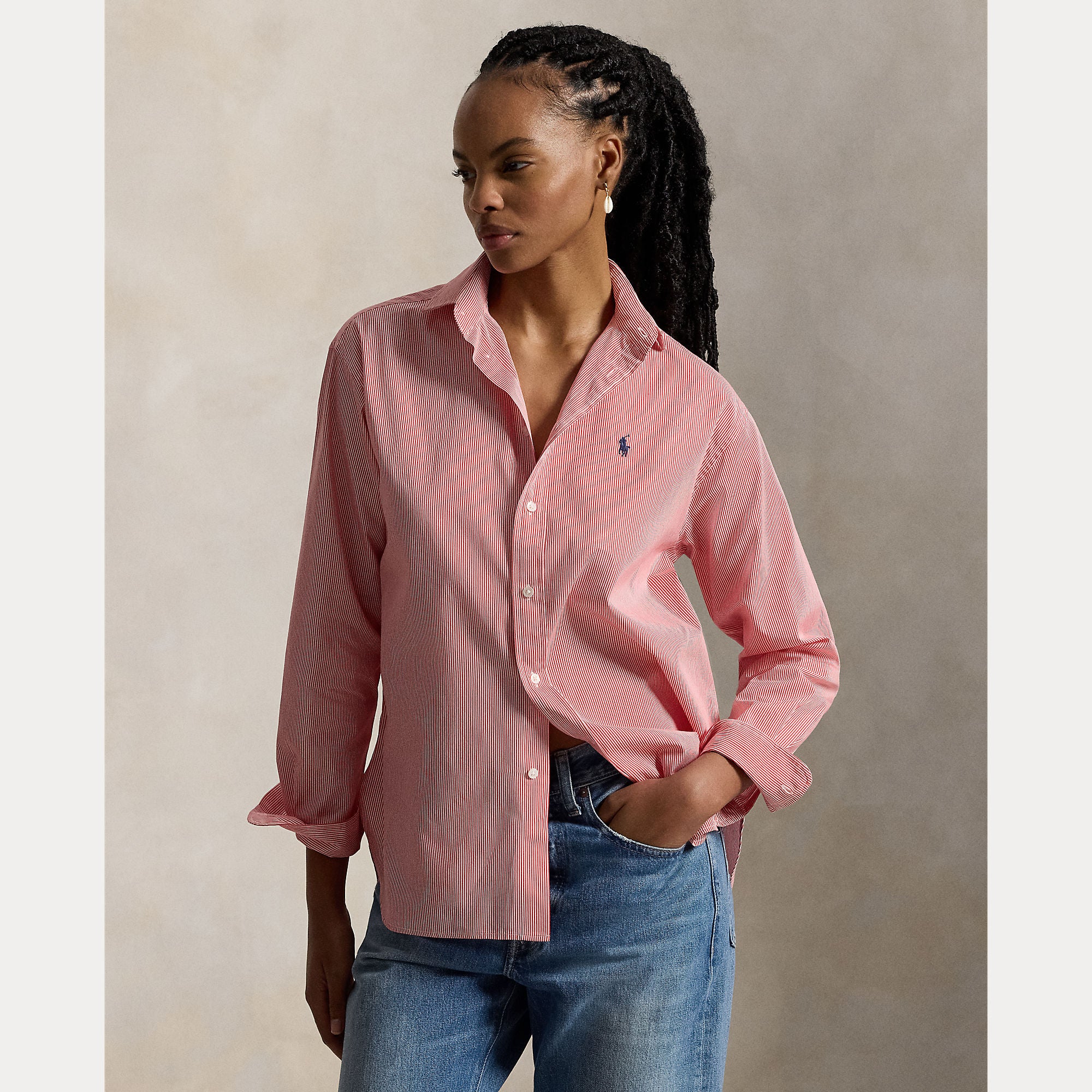 Relaxed Fit Striped Cotton Shirt - BoUvy