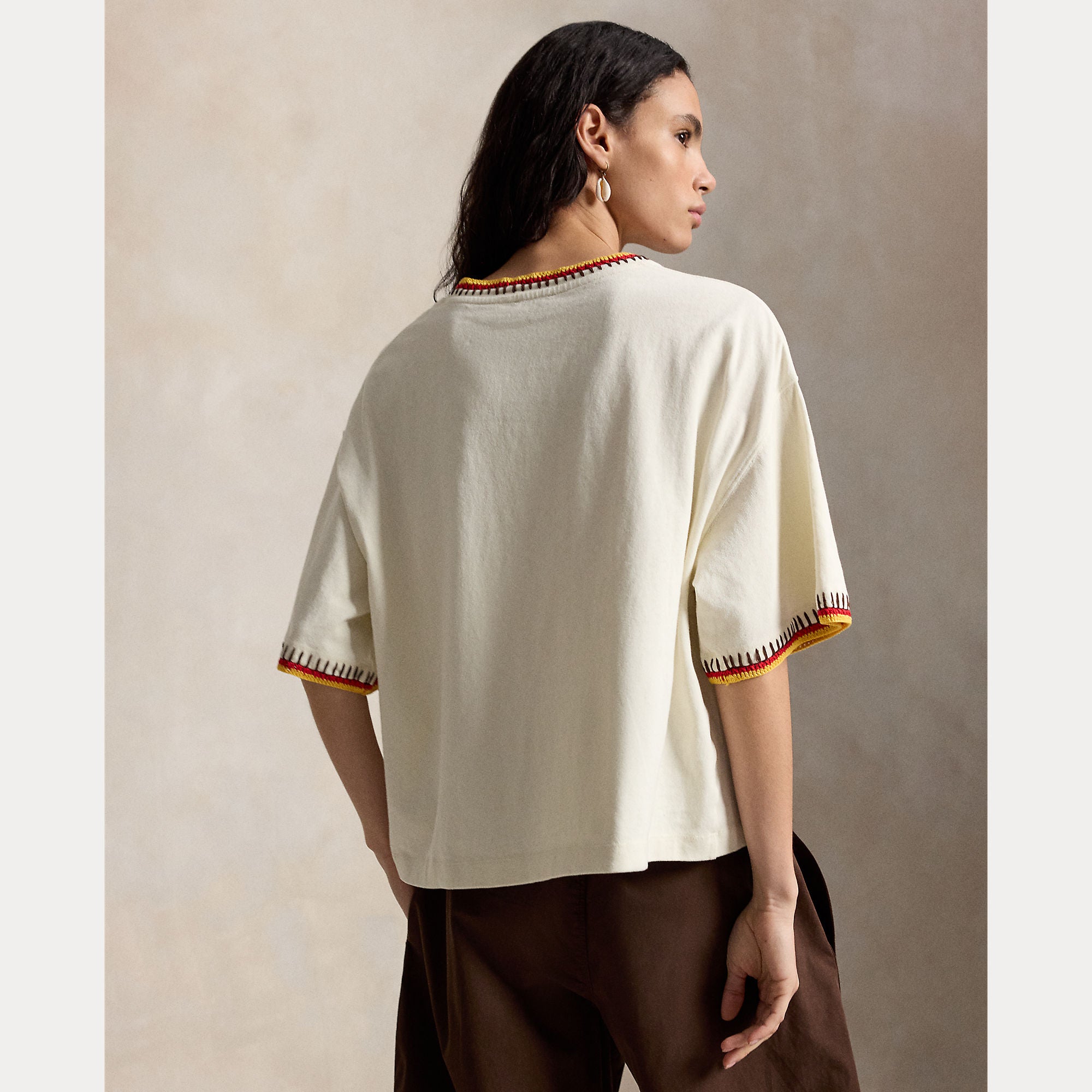 Crochet-Trim Cotton Jersey Tee - BoUvy