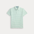 Custom Slim Striped Stretch Mesh Polo - BoUvy
