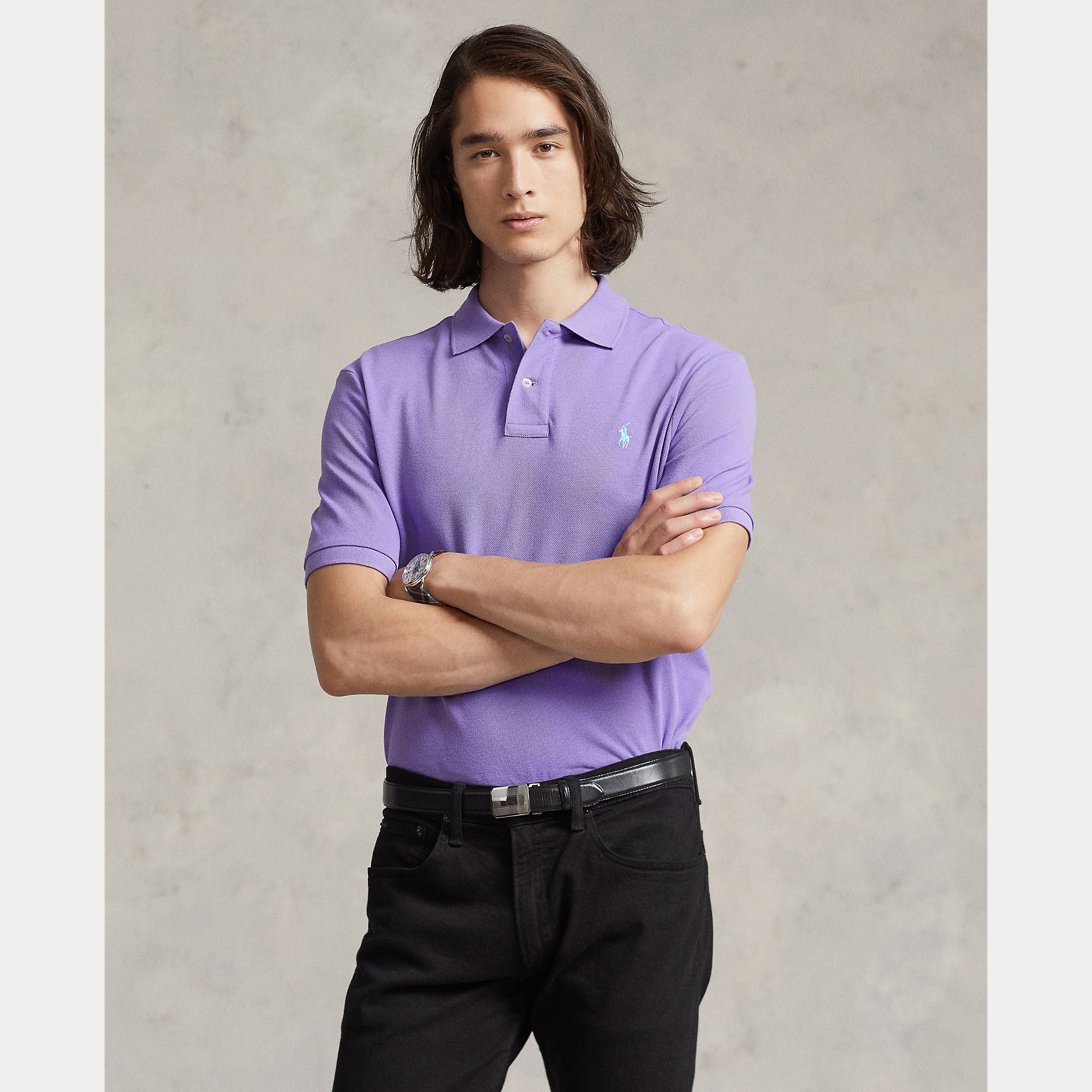 Slim Fit Mesh Polo Shirt - BoUvy