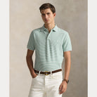 Custom Slim Striped Stretch Mesh Polo - BoUvy