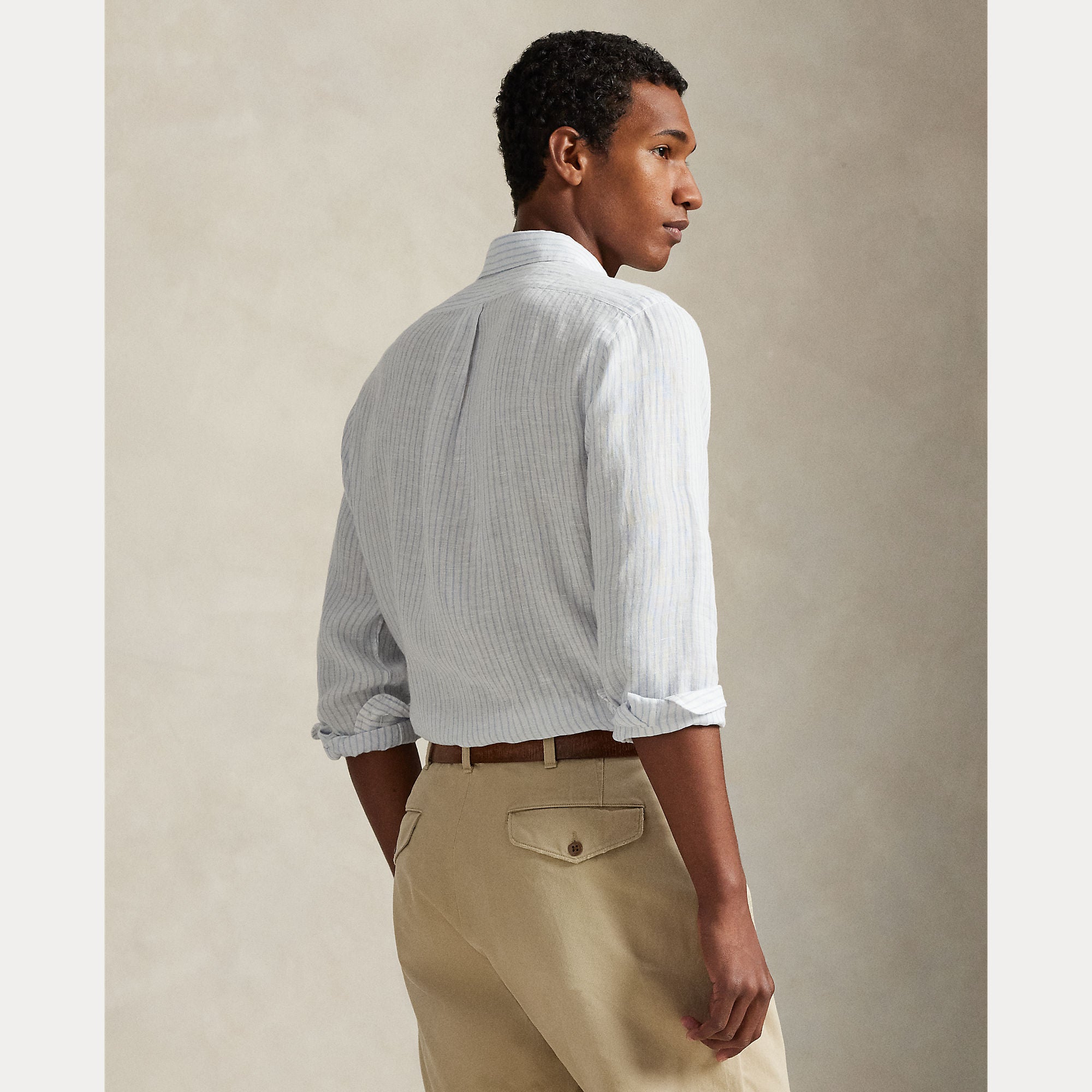 Custom Fit Striped Linen Shirt - BoUvy