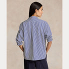 Cropped Boxy Striped Cotton Shirt - BoUvy