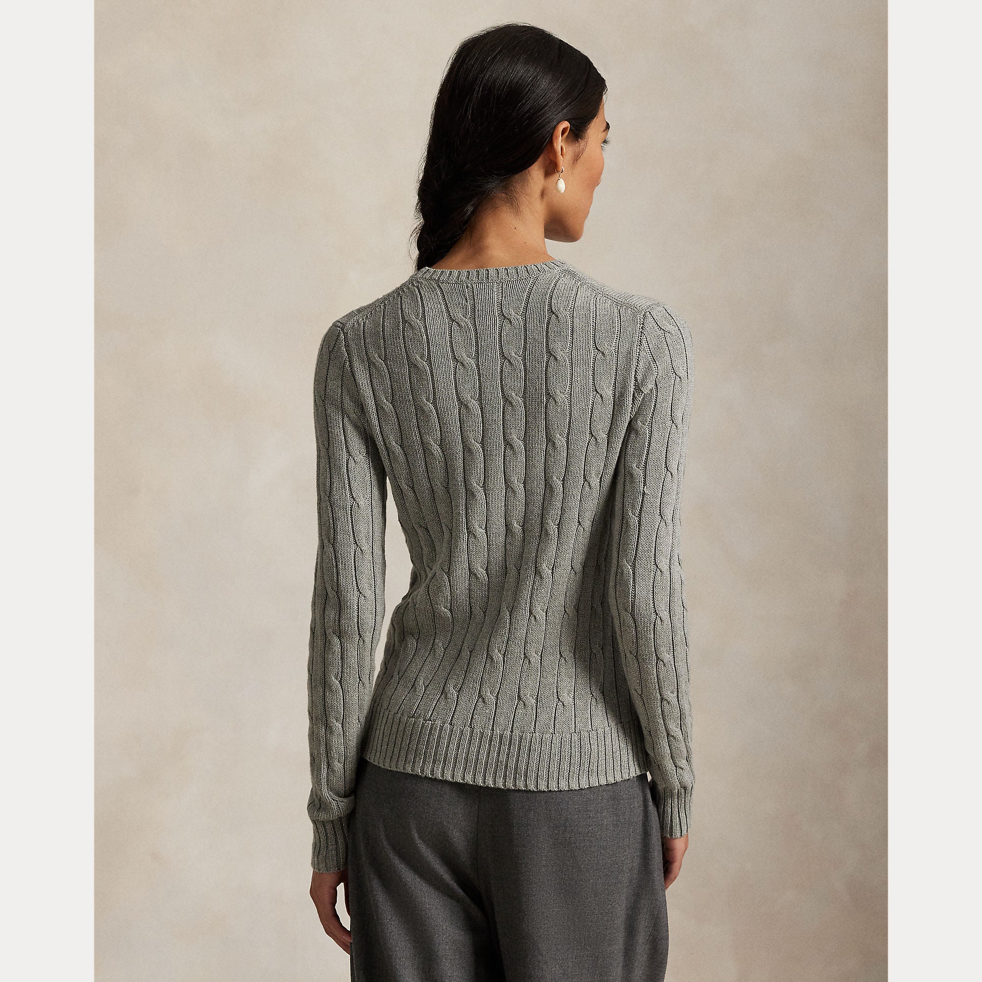 Cable-Knit Cotton Crewneck Sweater - BoUvy