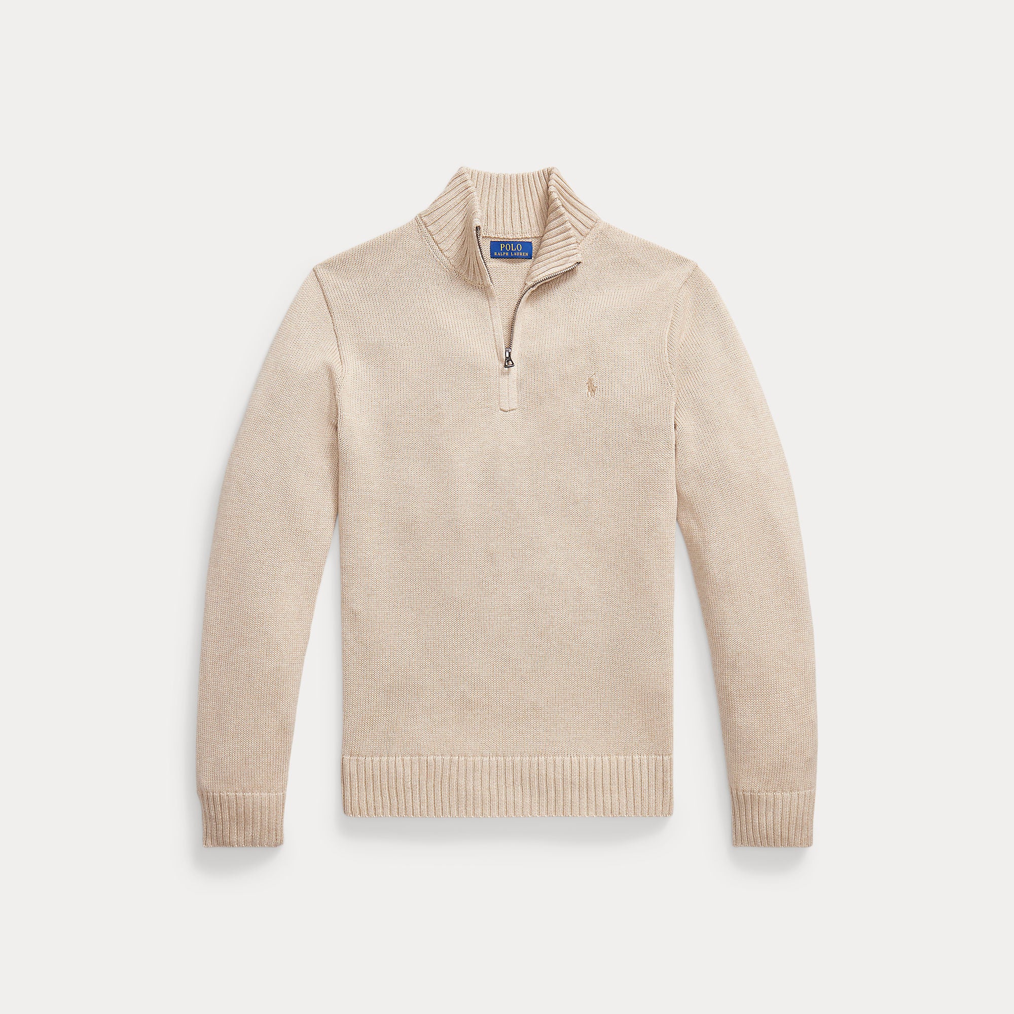 Cotton Quarter-Zip Mockneck Sweater - BoUvy