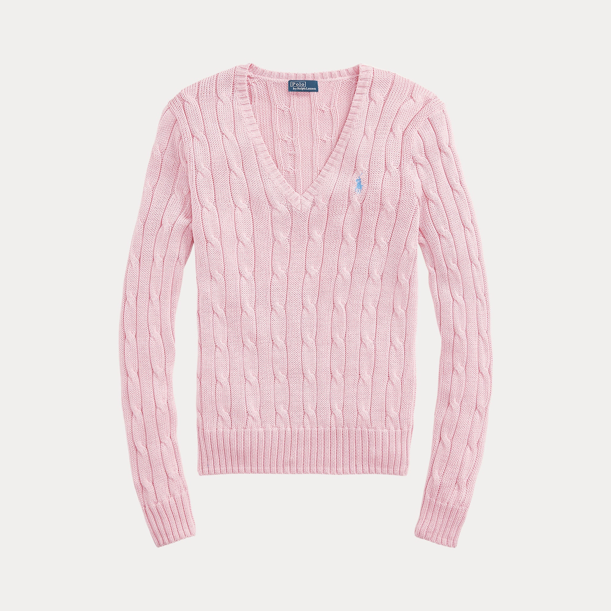 Cable-Knit Cotton V-Neck Sweater - BoUvy