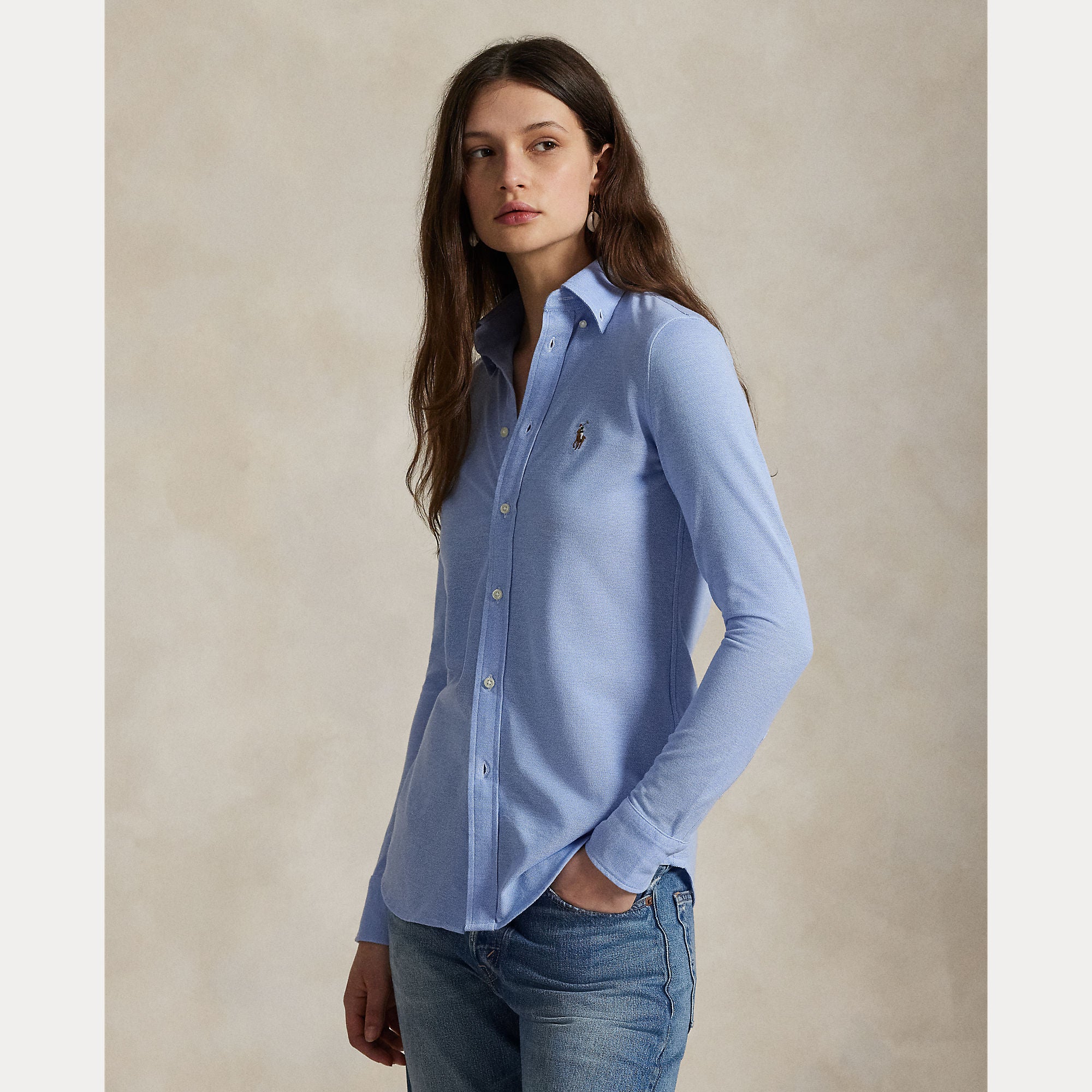 Slim Fit Knit Cotton Oxford Shirt - BoUvy