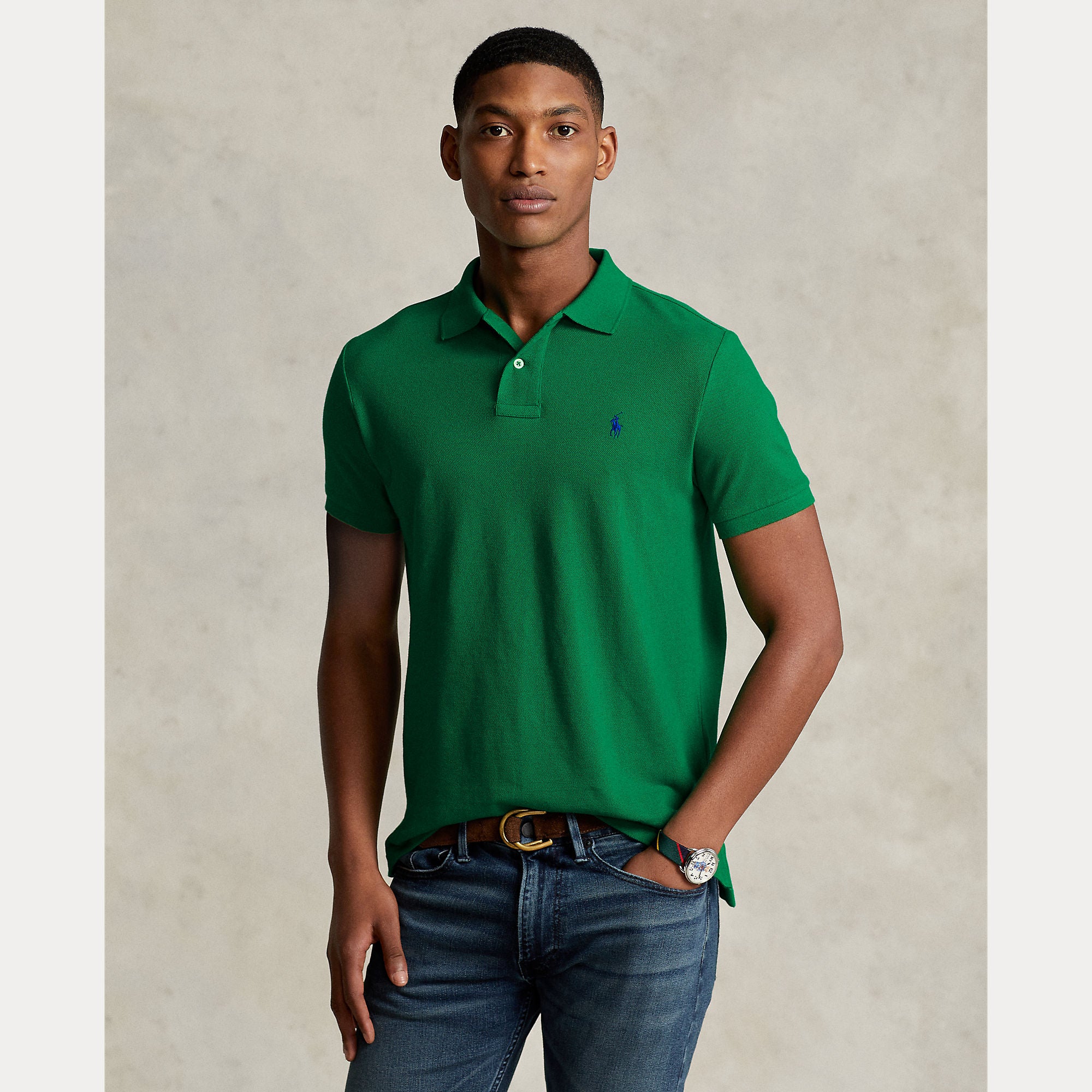Slim Fit Mesh Polo Shirt - BoUvy