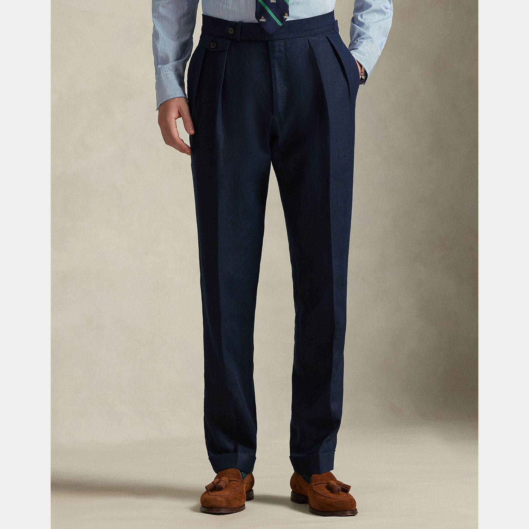 Pleated Linen Suit Trouser - BoUvy