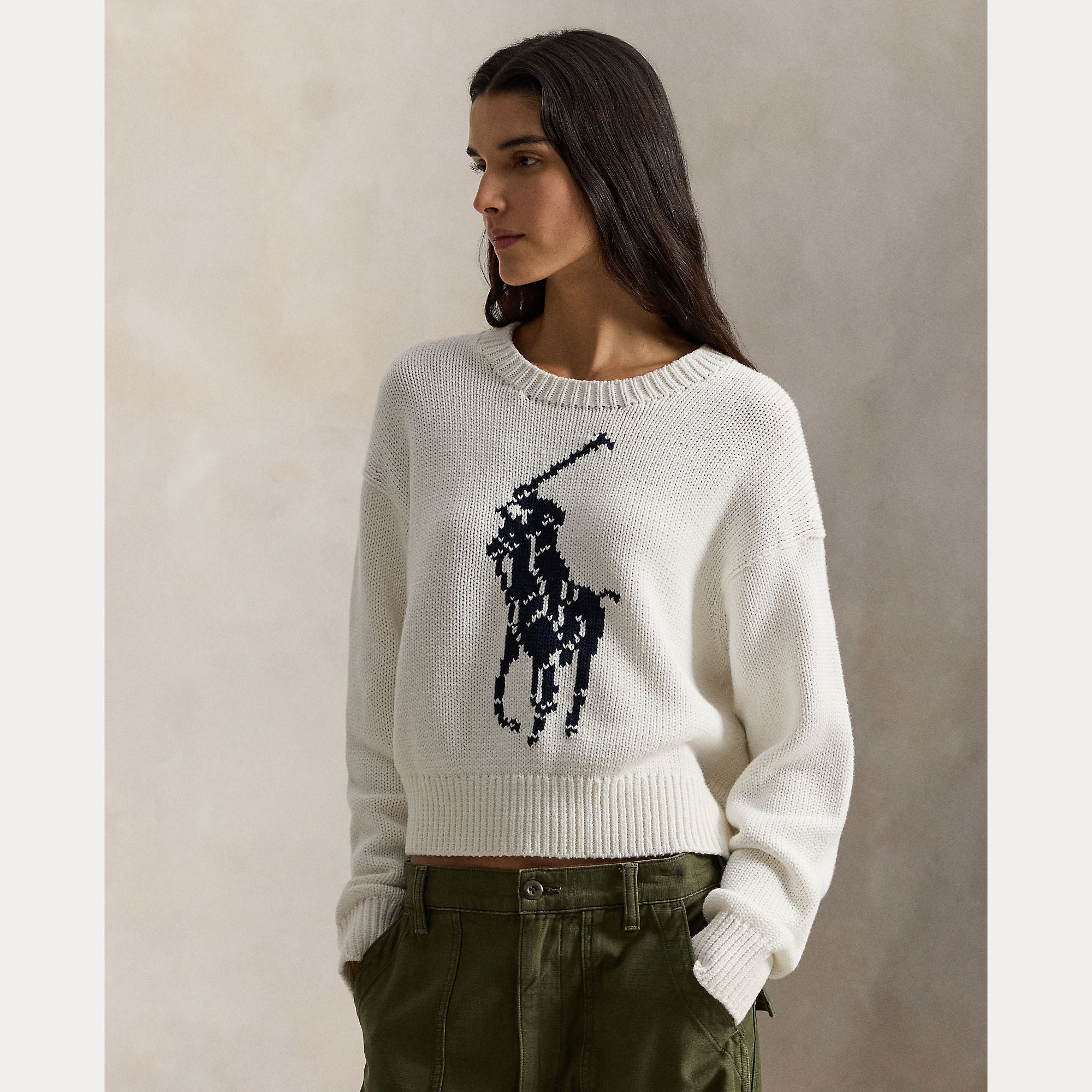 Big Pony Cotton Crewneck Sweater - BoUvy