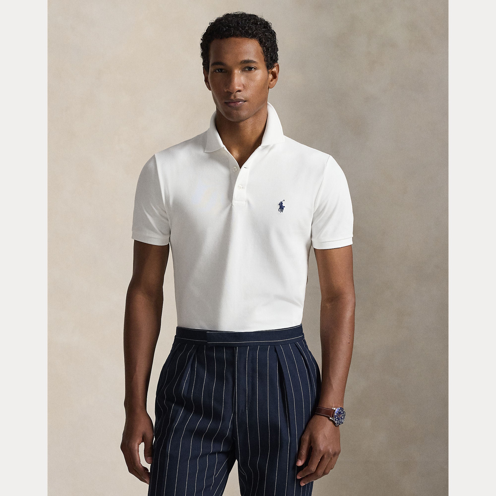 Custom Slim Fit Stretch Mesh Polo Shirt - BoUvy