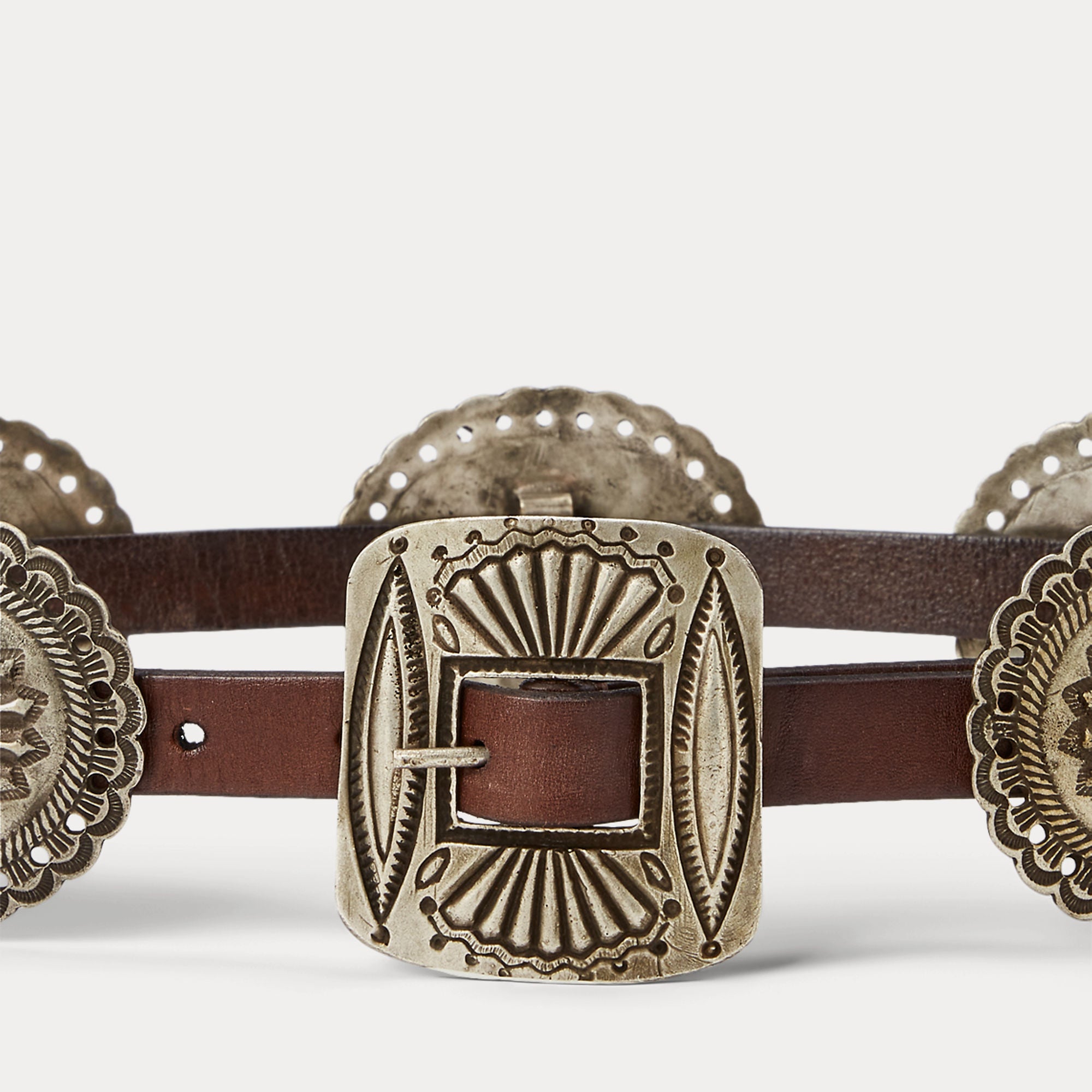 Metal-Accent Leather Belt - BoUvy