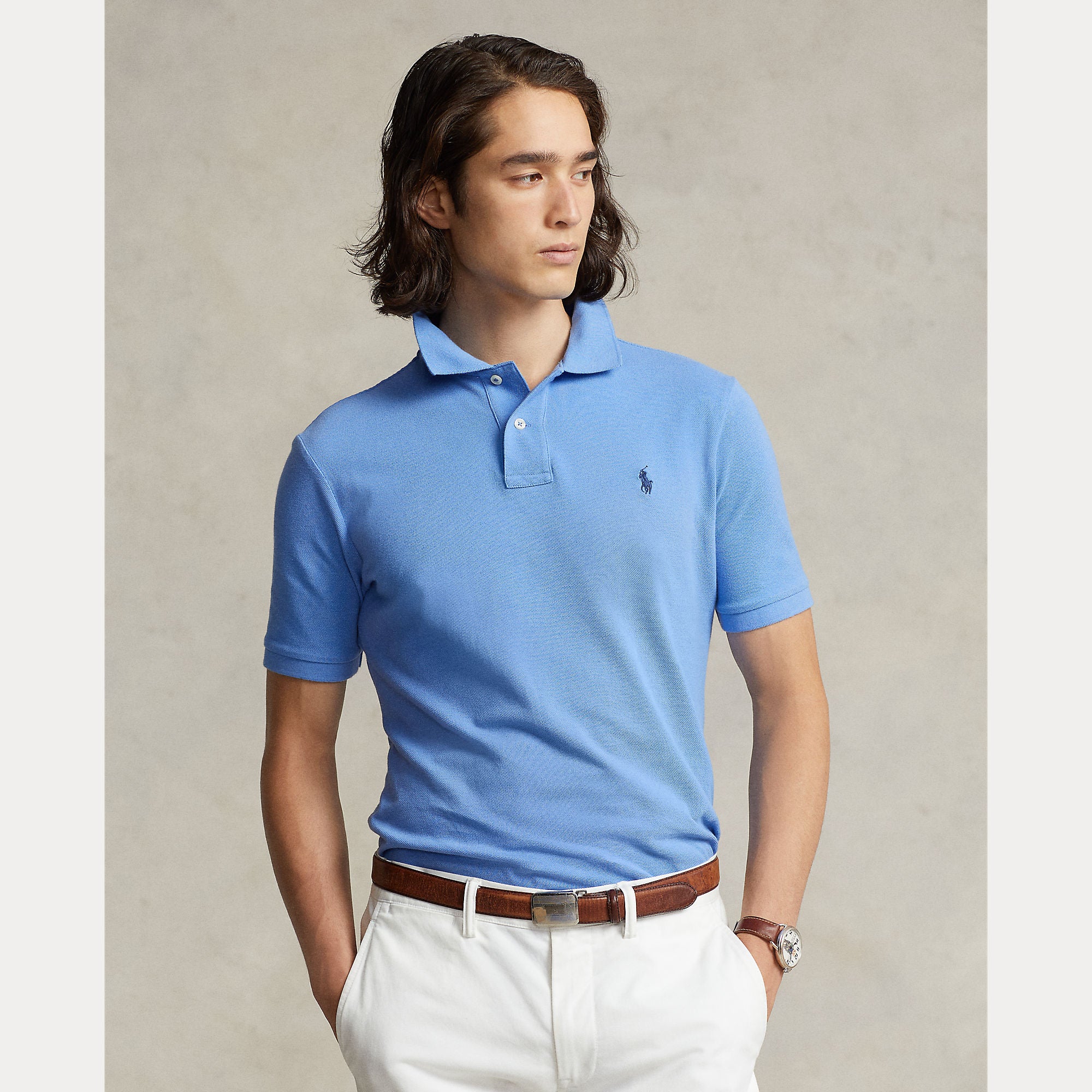 Slim Fit Mesh Polo Shirt - BoUvy
