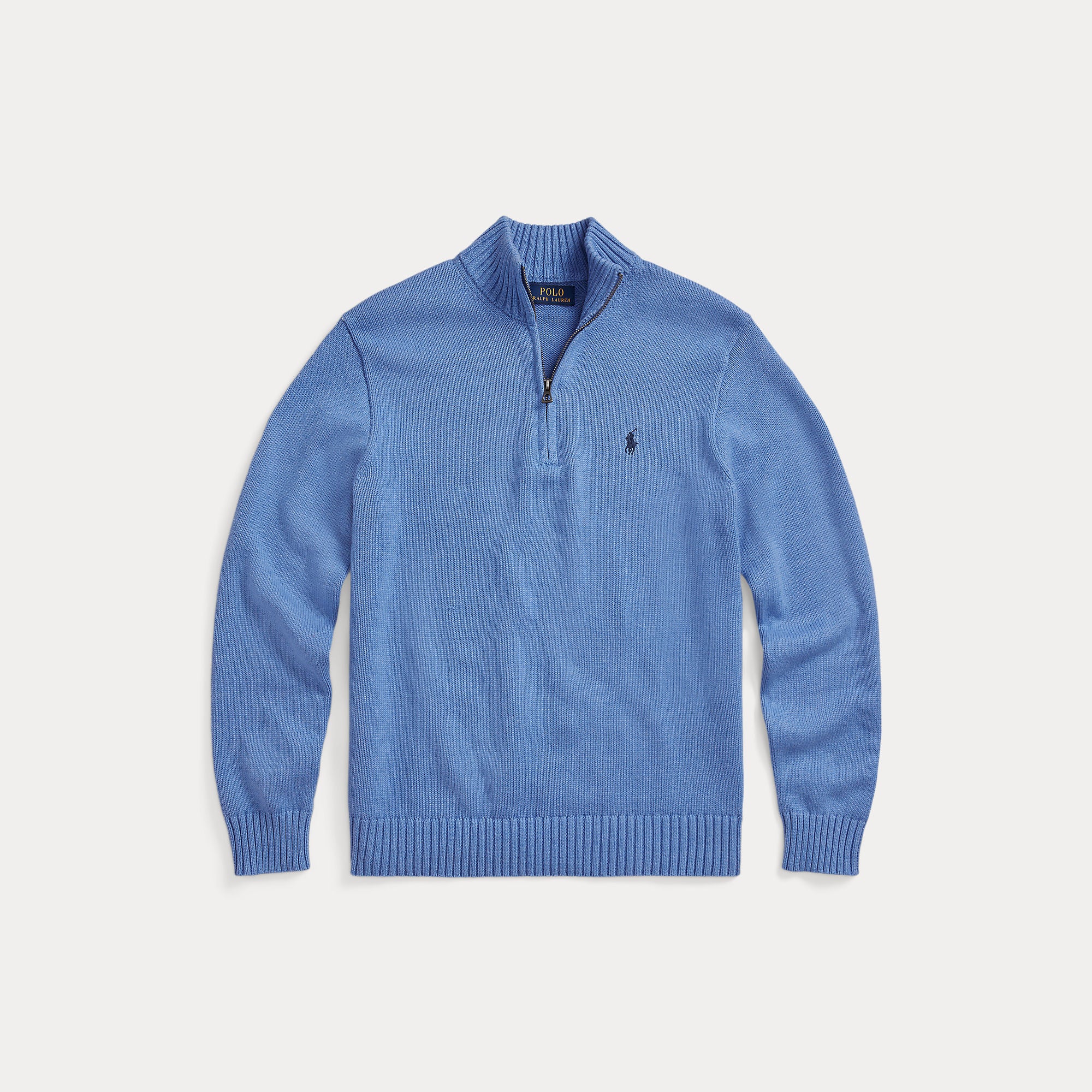 Cotton Quarter-Zip Mockneck Sweater - BoUvy
