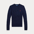 Cable-Knit Cotton V-Neck Sweater - BoUvy