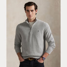 Mesh-Knit Cotton Quarter-Zip Sweater - BoUvy
