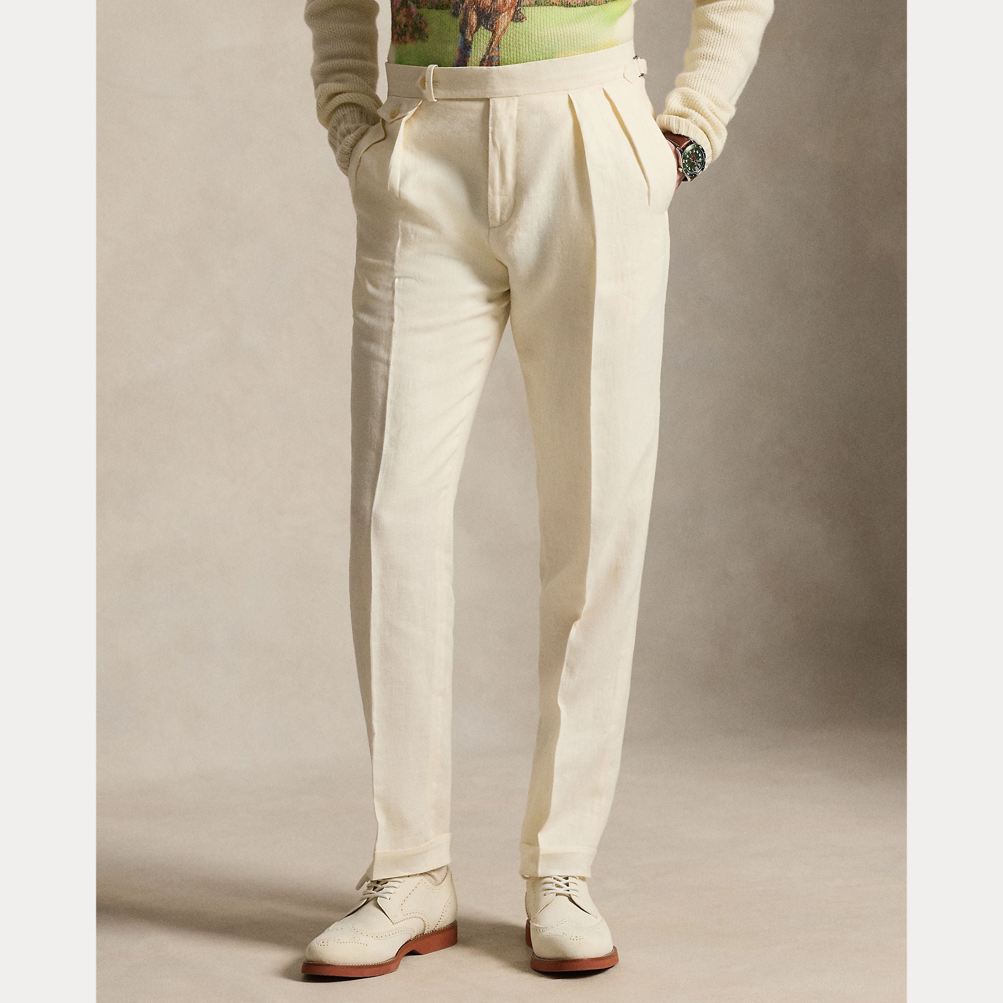 Pleated Linen Suit Trouser - BoUvy