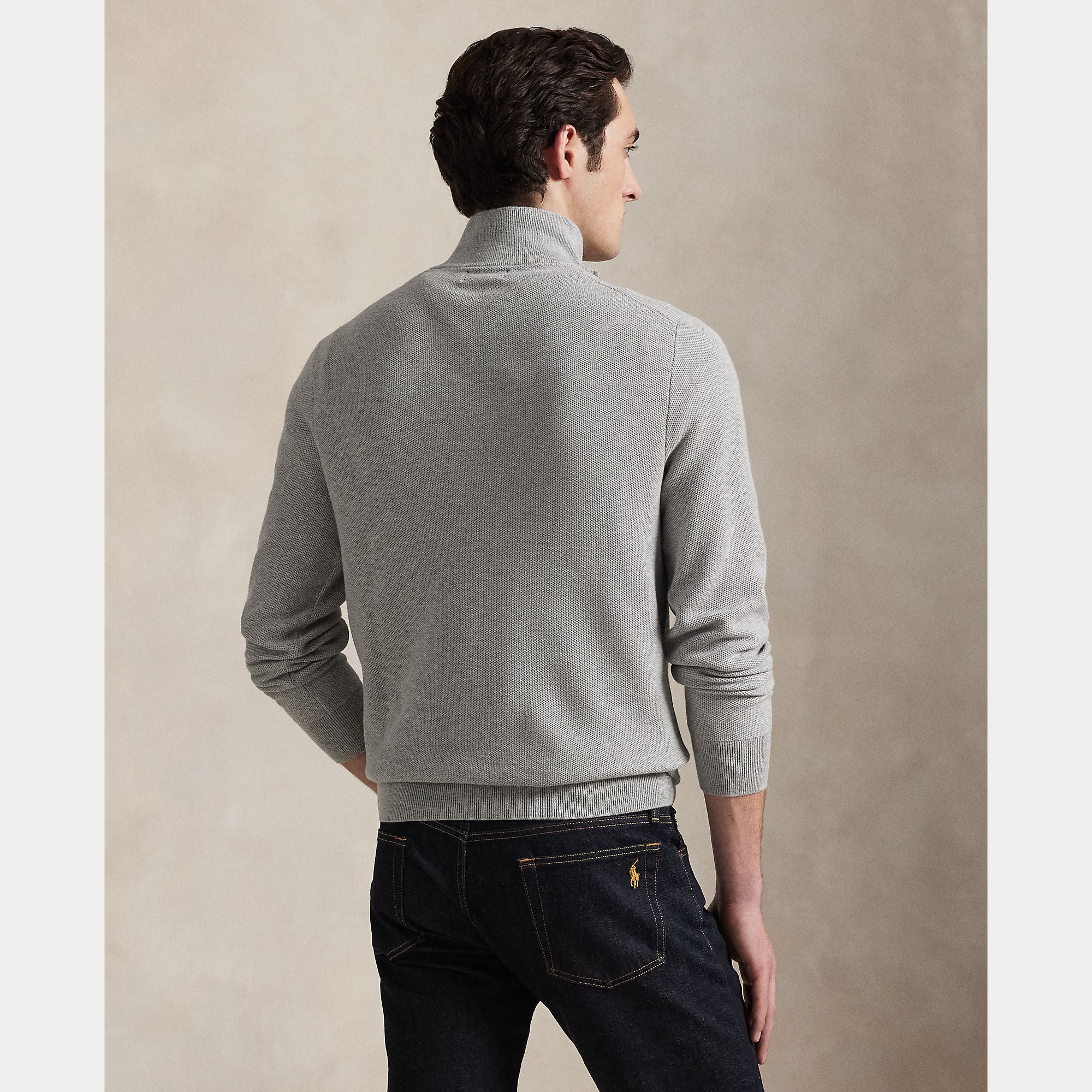 Mesh-Knit Cotton Quarter-Zip Sweater - BoUvy