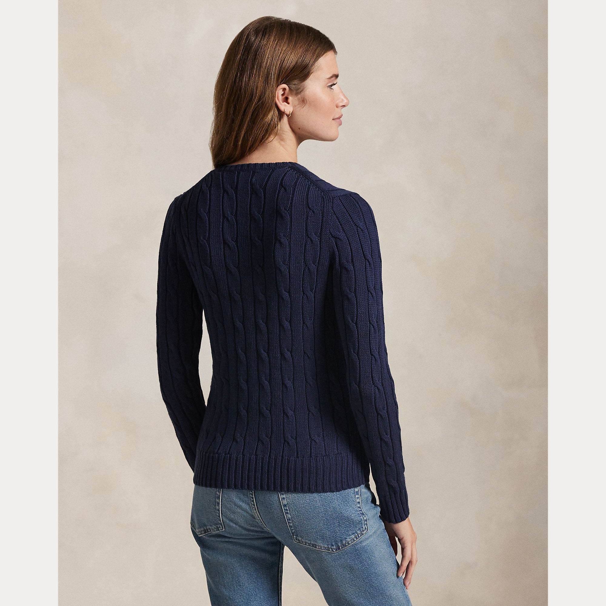 Cable-Knit Cotton V-Neck Sweater - BoUvy