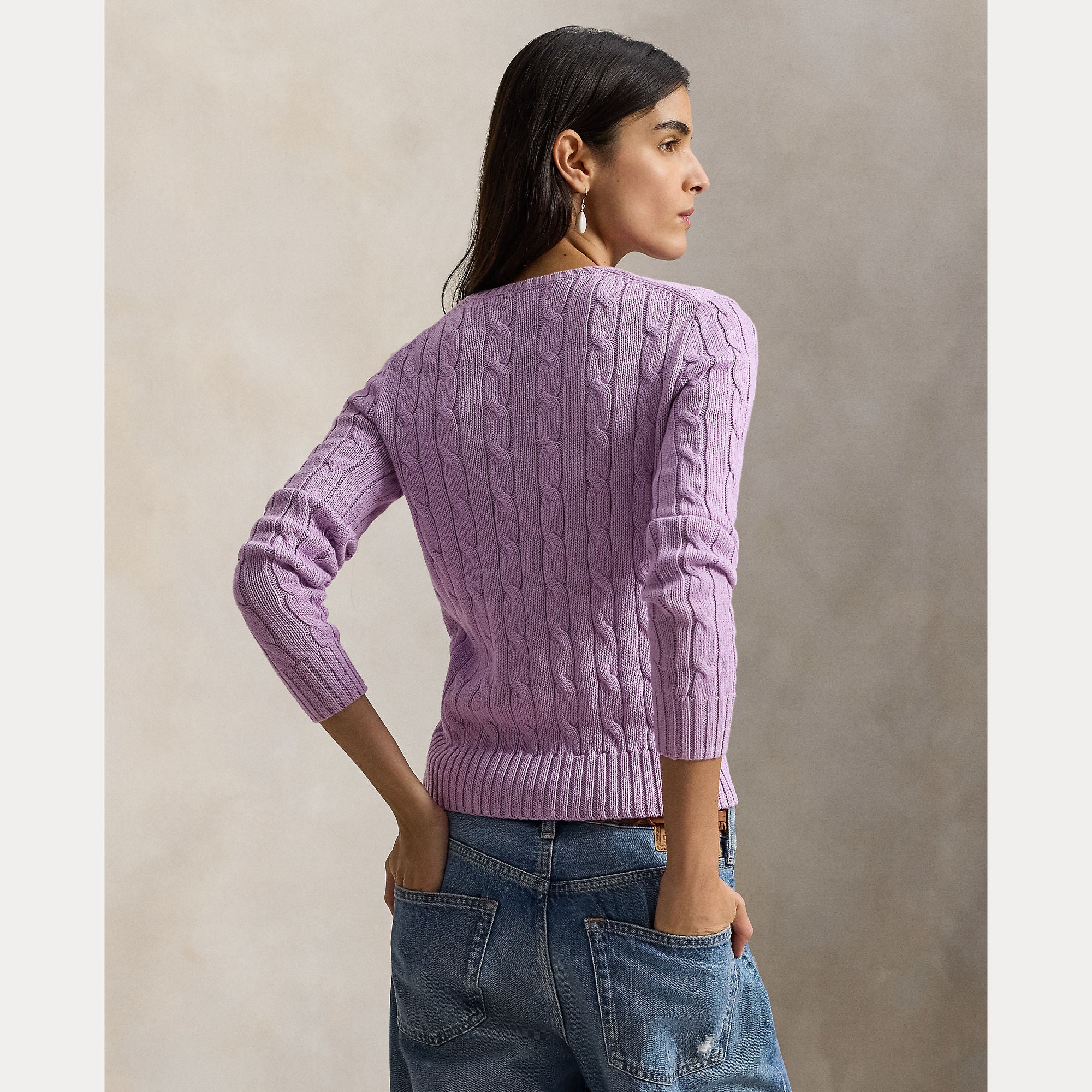Cable-Knit Cotton Crewneck Sweater - BoUvy
