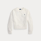 Oversize Cable-Knit Cotton Crewneck Sweater - BoUvy