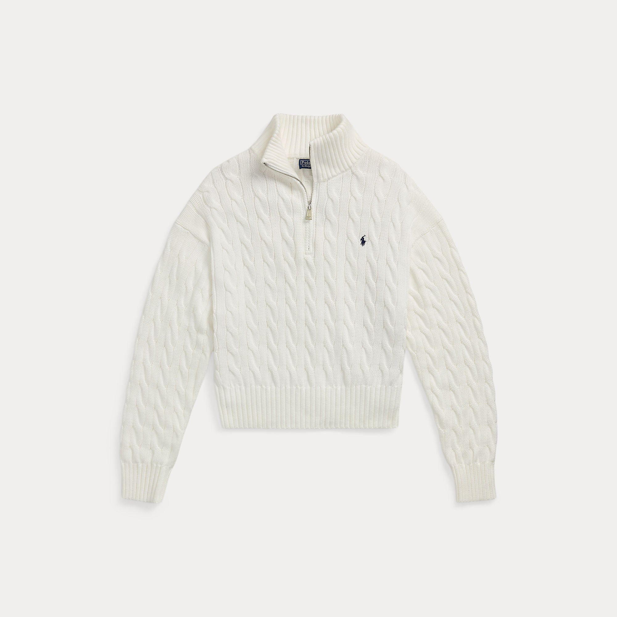 Cable-Knit Cotton Quarter-Zip Sweater - BoUvy