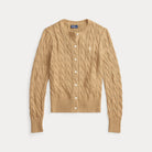 Cable-Knit Cotton Crewneck Cardigan - BoUvy