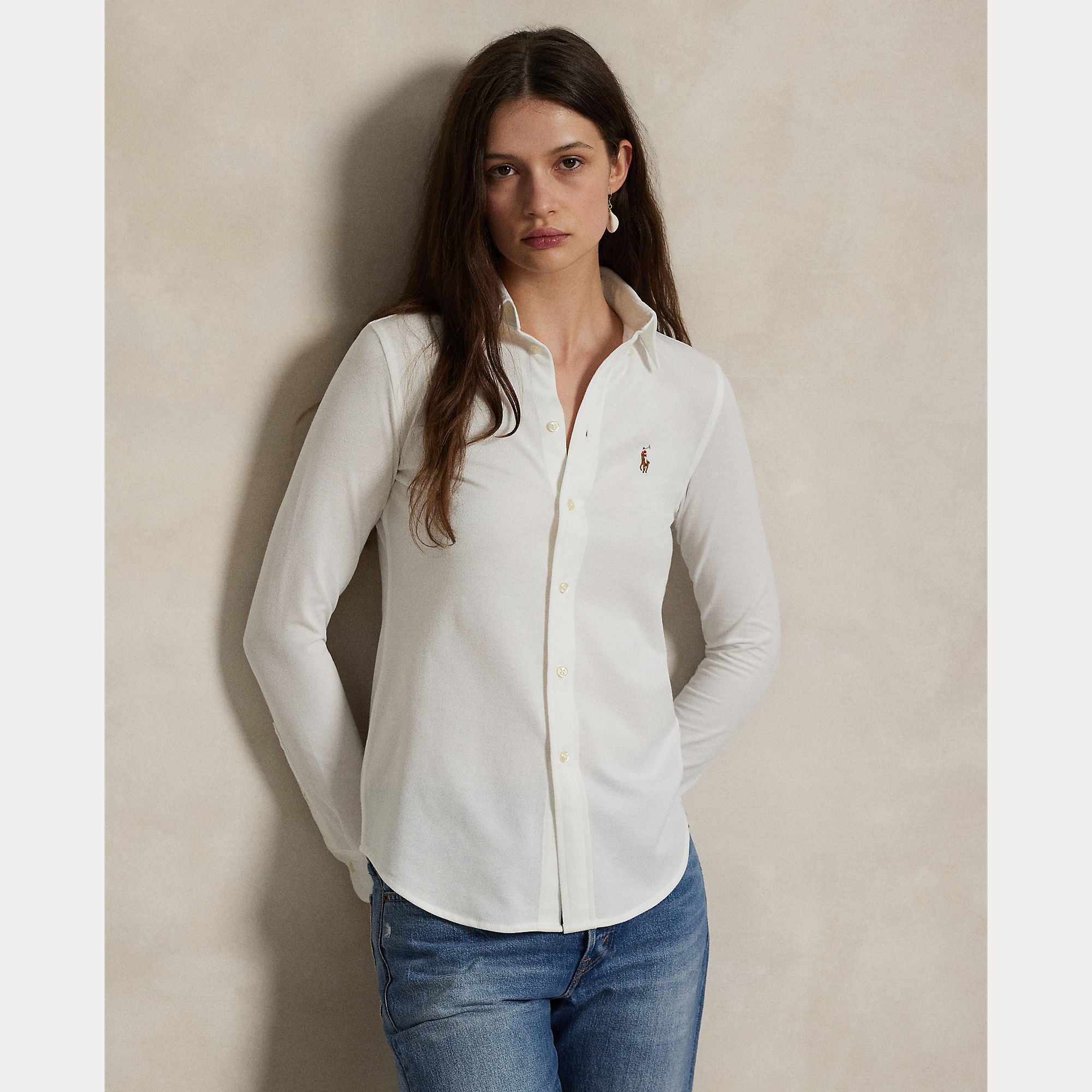 Slim Fit Knit Cotton Oxford Shirt - BoUvy