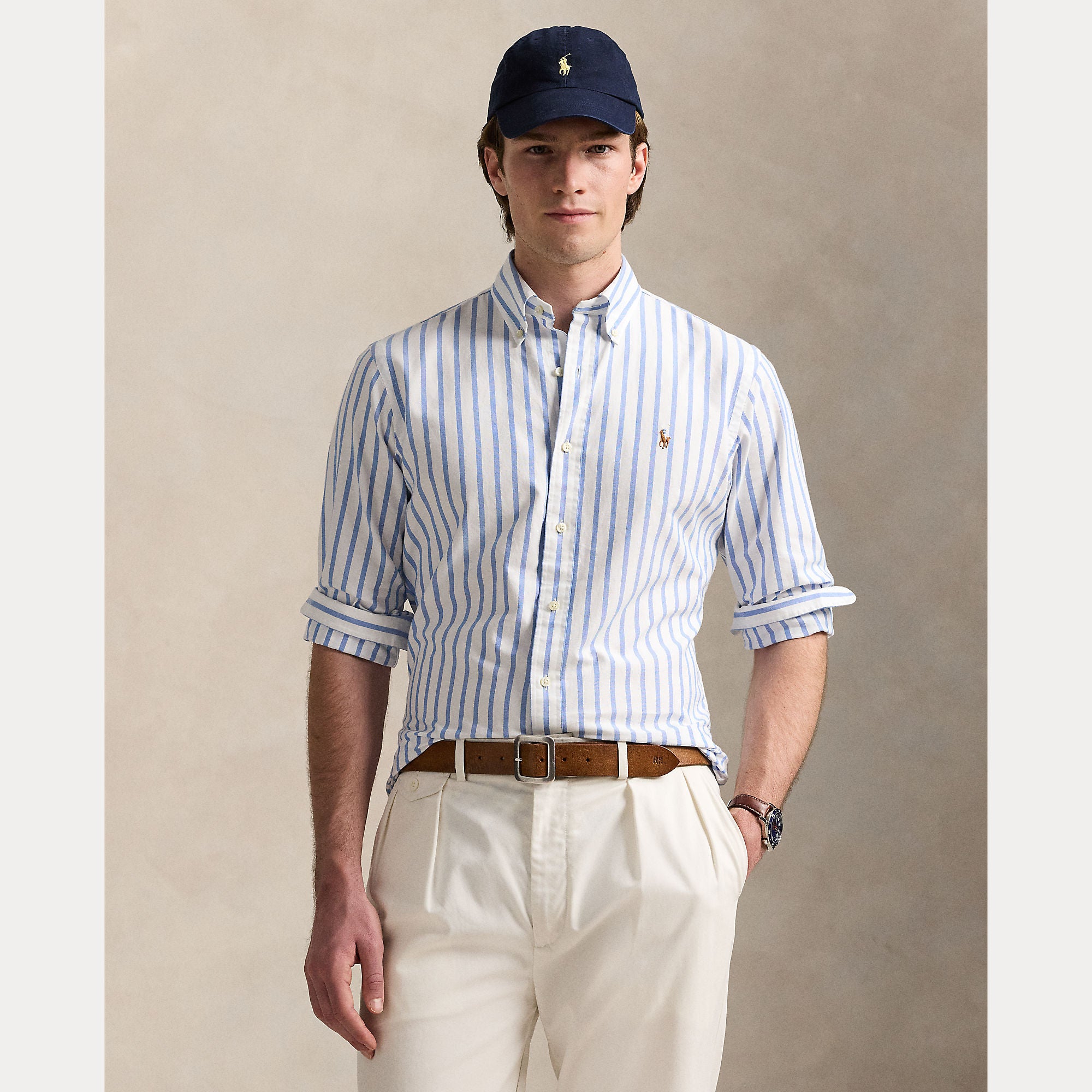 Custom Fit Striped Oxford Shirt - BoUvy