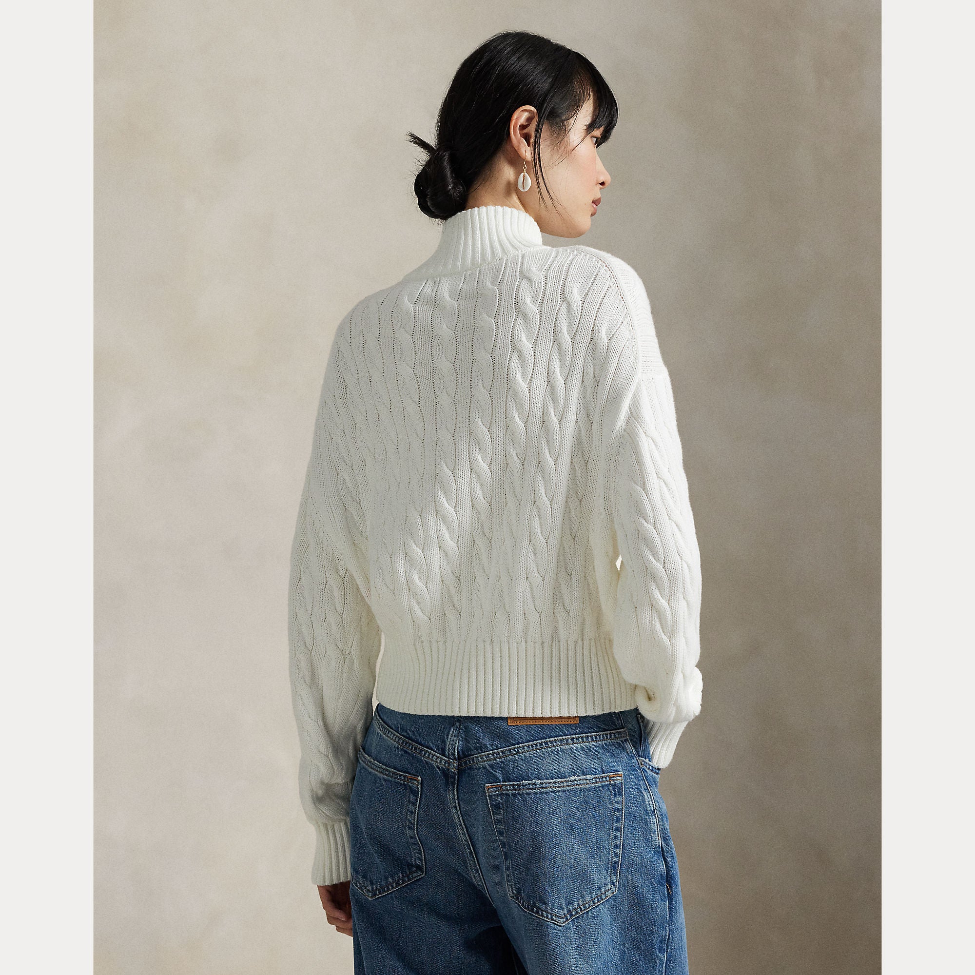 Cable-Knit Cotton Quarter-Zip Sweater - BoUvy