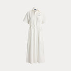 Cotton Drawcord Maxi Shirtdress - BoUvy