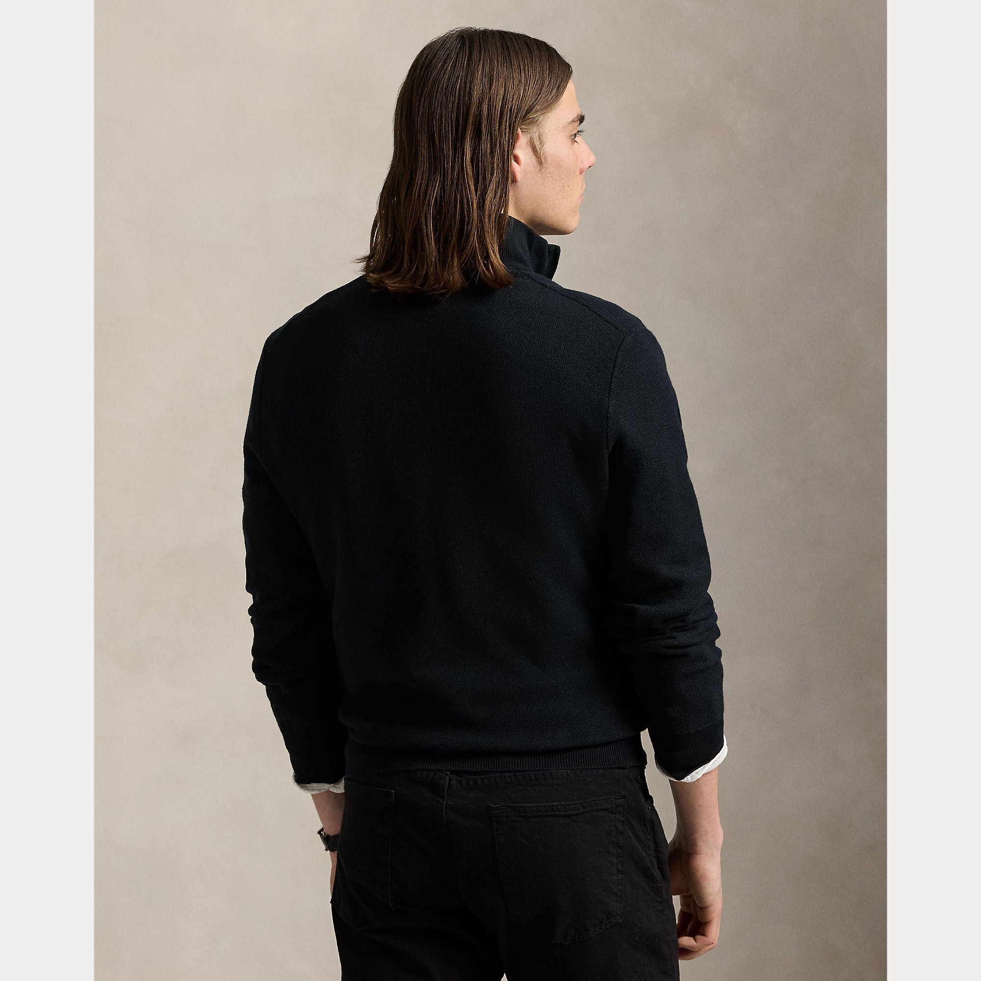 Mesh-Knit Cotton Quarter-Zip Sweater - BoUvy