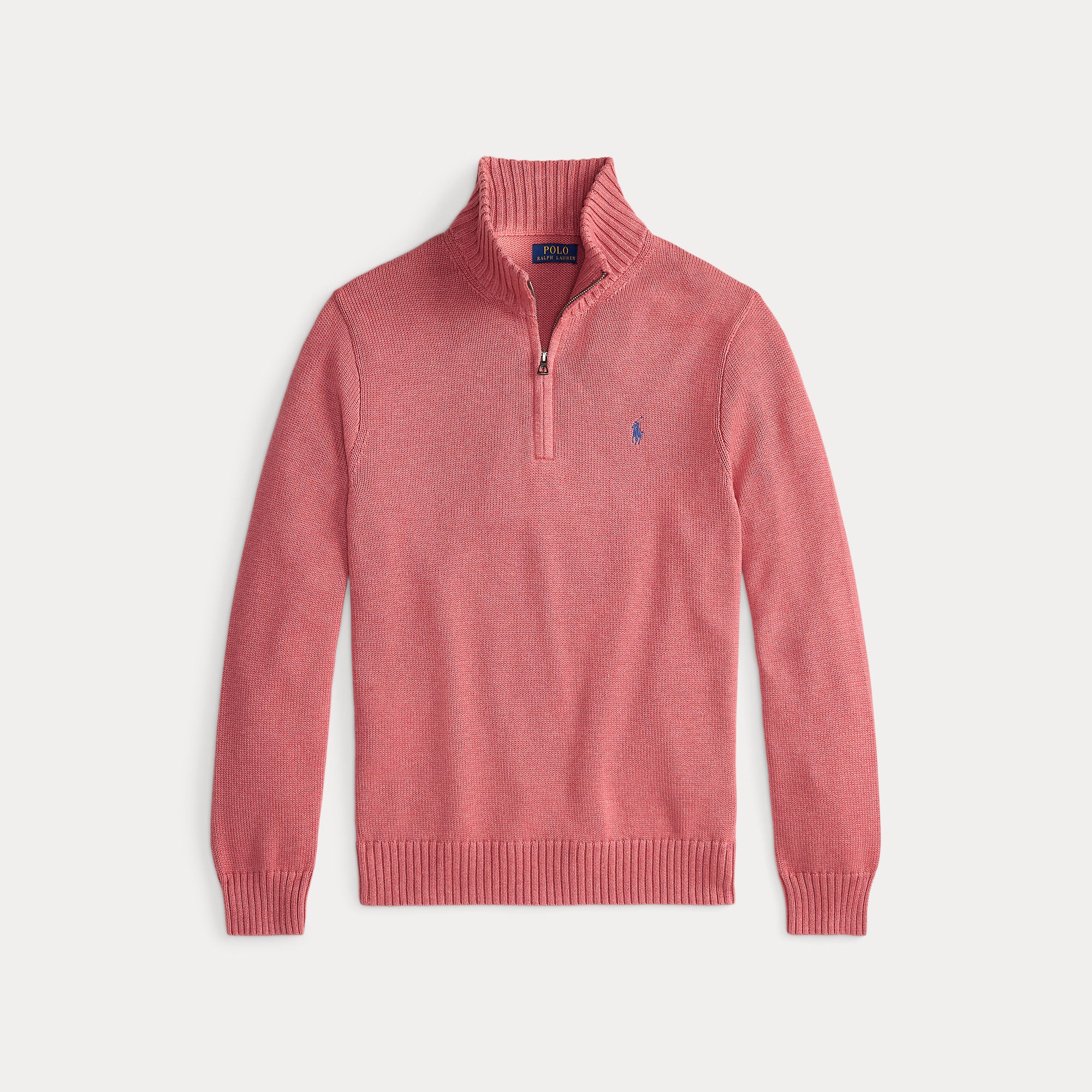 Cotton Quarter-Zip Mockneck Sweater - BoUvy
