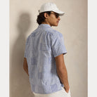 Classic Fit Patchwork Seersucker Shirt - BoUvy