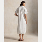 Cotton Drawcord Maxi Shirtdress - BoUvy