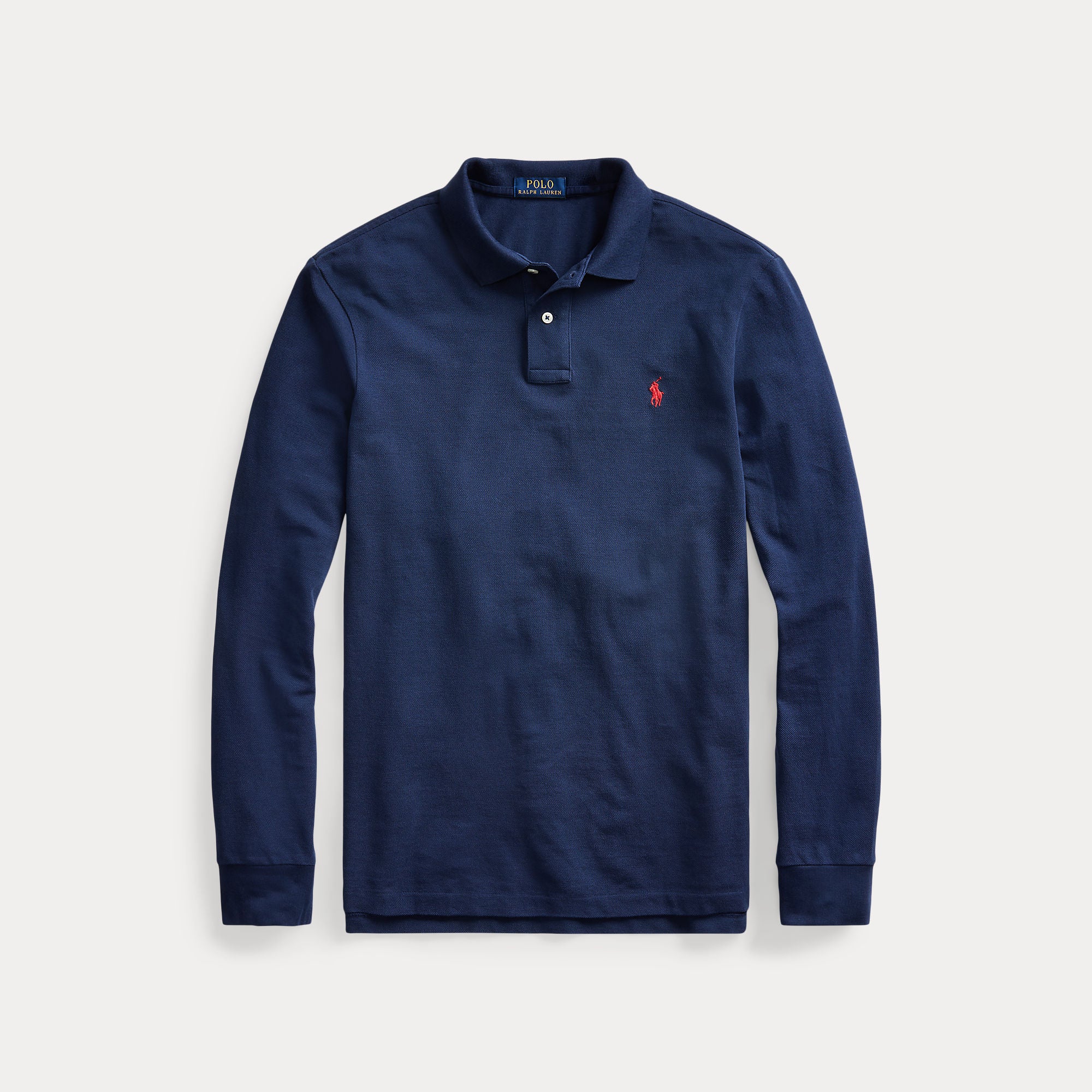 Mesh Long-Sleeve Polo Shirt - BoUvy