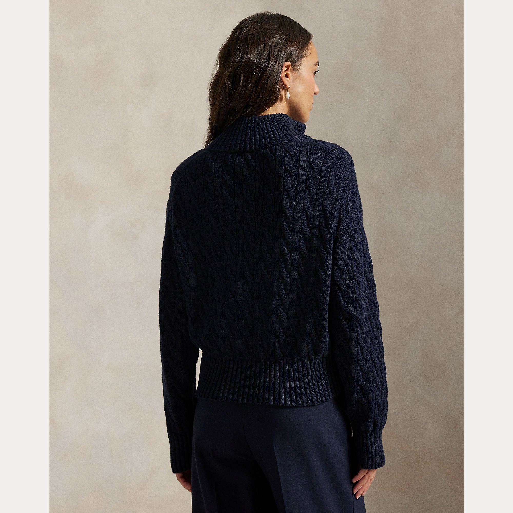 Cable-Knit Cotton Quarter-Zip Sweater - BoUvy