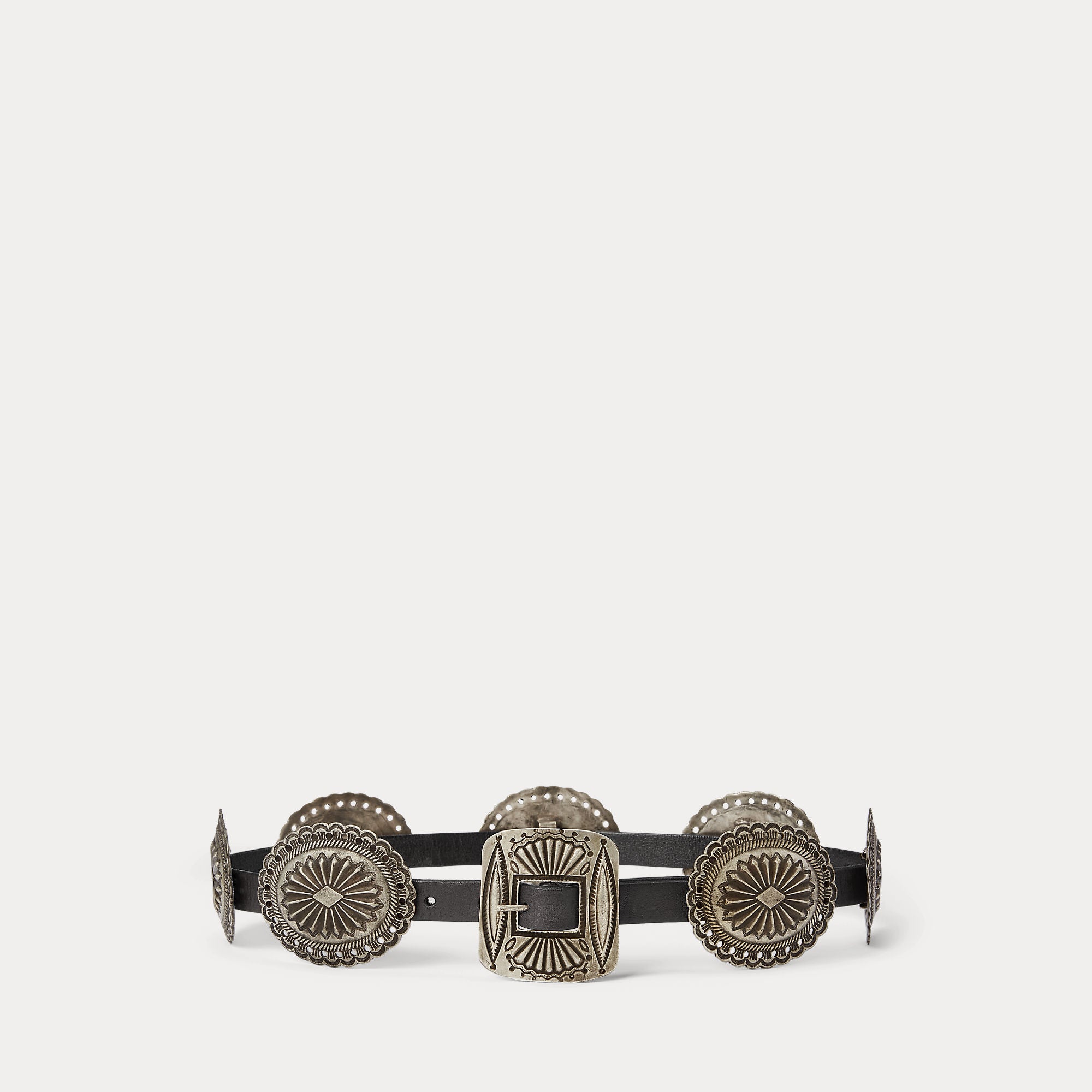 Metal-Accent Leather Belt - BoUvy